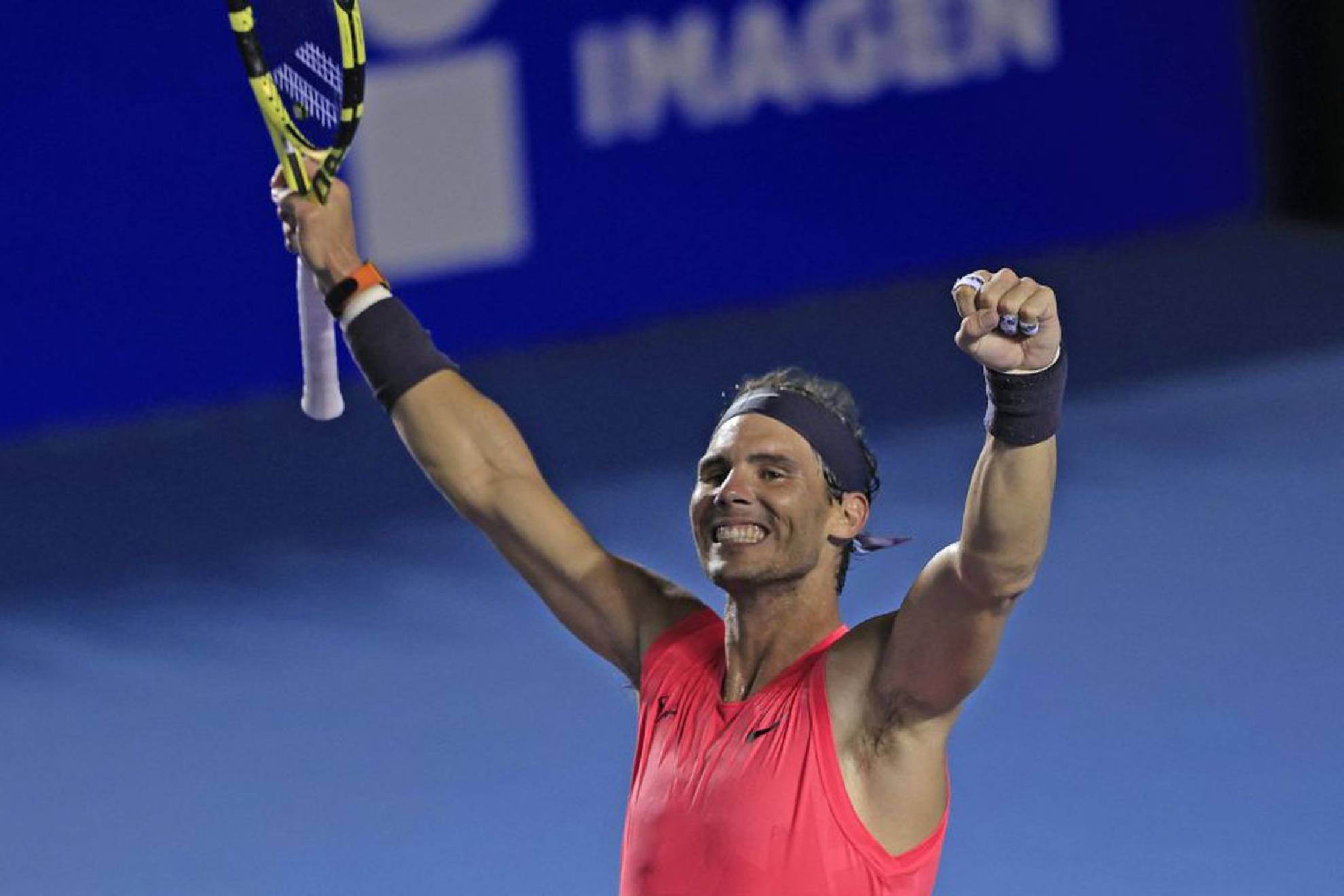 Rafael Nadal, m�ximo ganador del Abierto Mexicano de Tenis, junto a David Ferrer y Thomas Muster. MEXSPORT