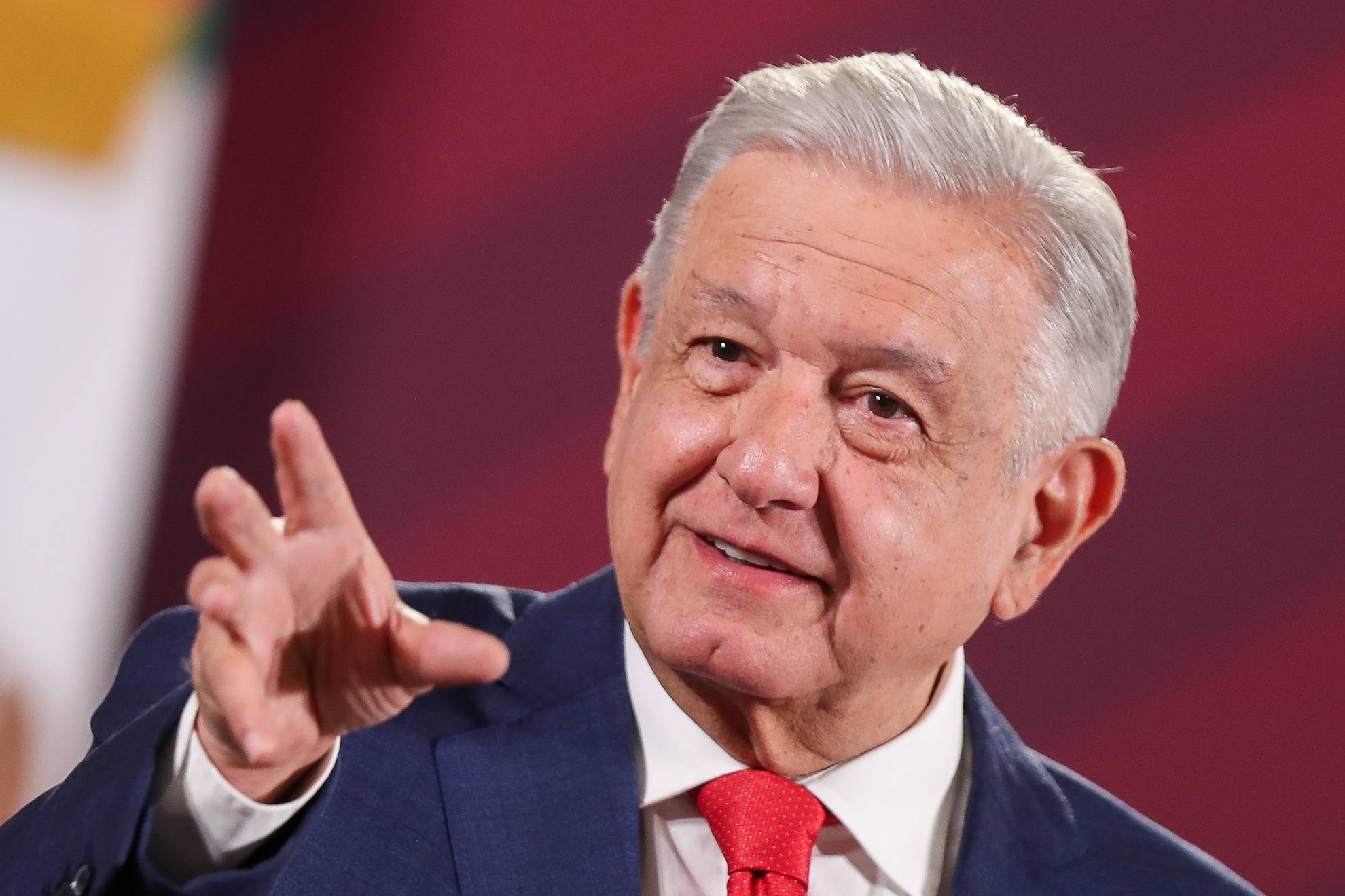 El presidente Andr�s Manuel L�pez Obrador en su conferencia ma�anera desde Palacio Nacional