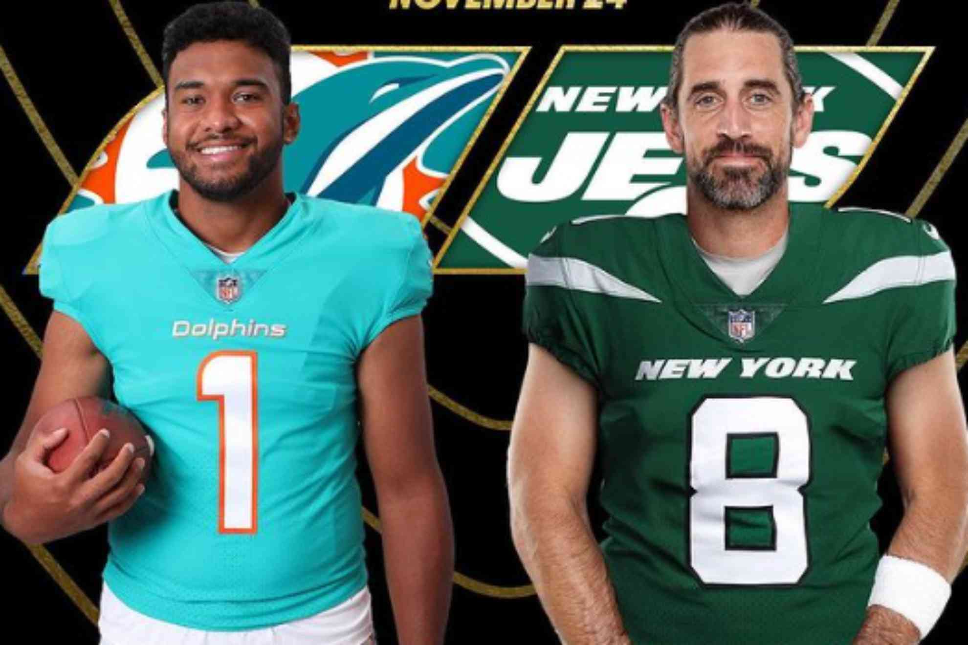 Tua Tagovailoa vs. Aaron Rodgers.