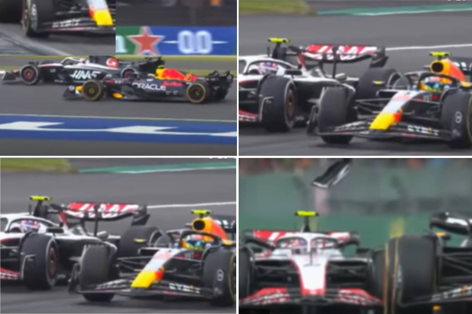 La secuencia del toque de Hulkenberg con Checo P�rez en la vuelta 5