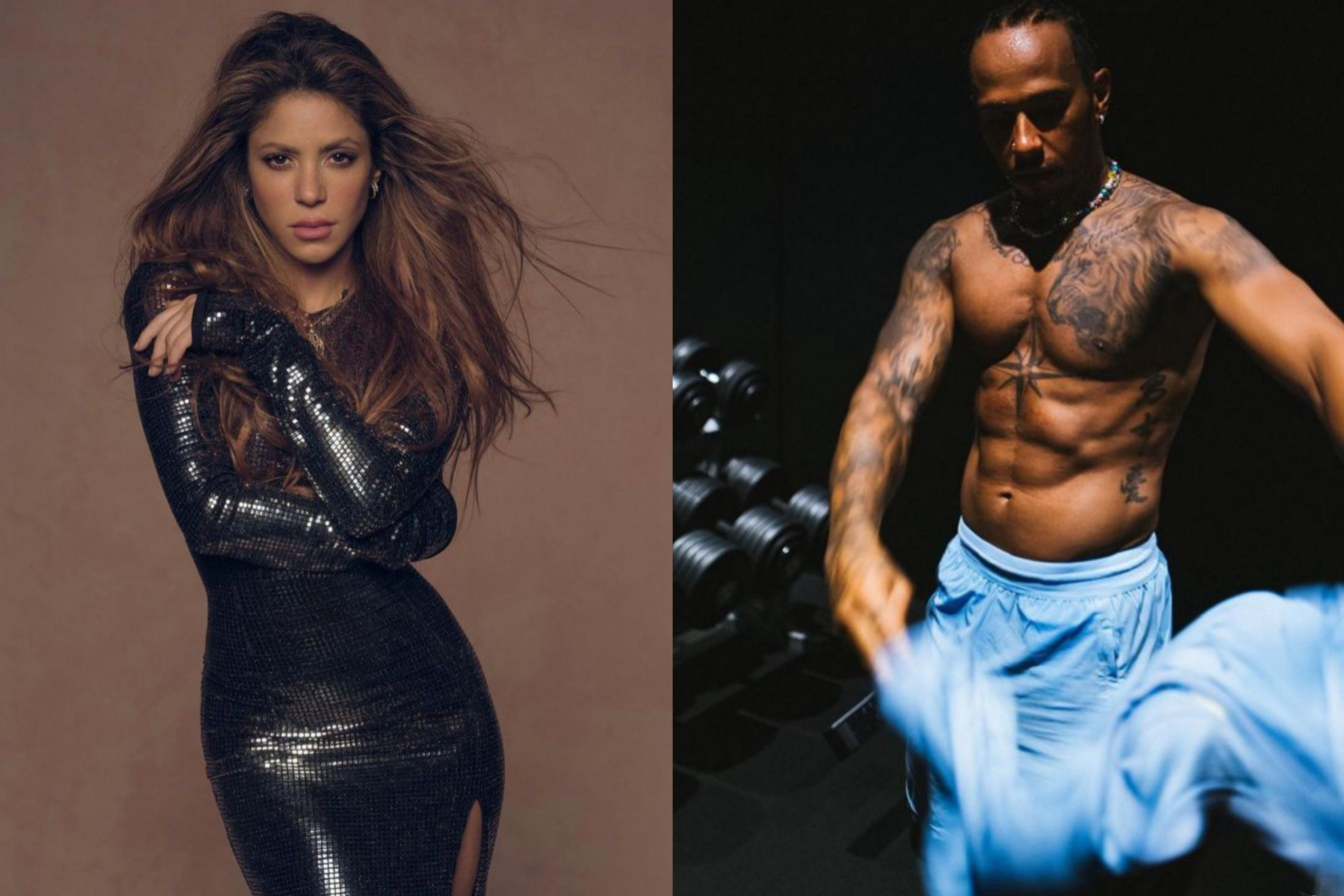 Shakira y Lewis Hamilton