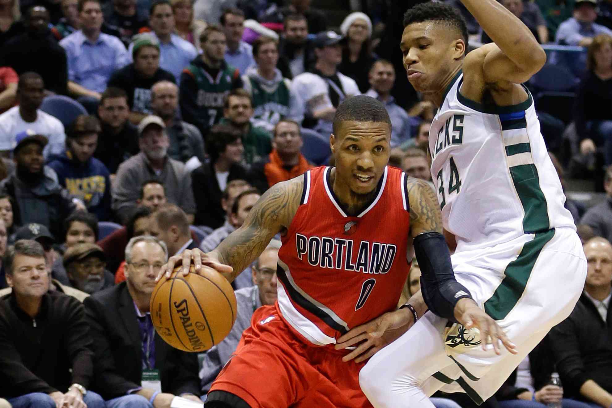 Damian Lillard y Giannis Antetokounmpo.