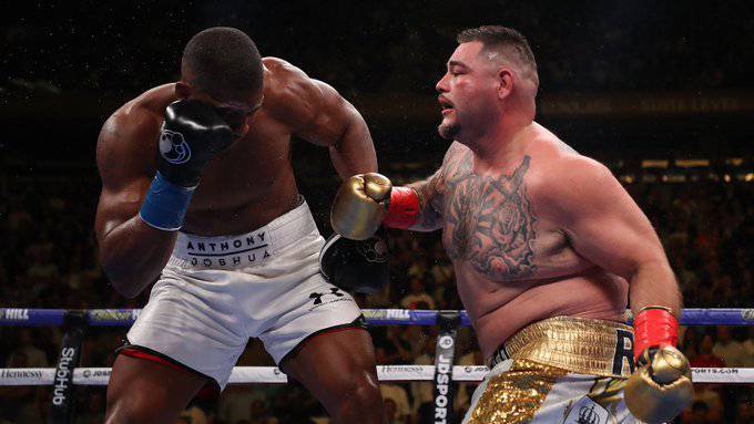 Andy Ruiz durante un combate contra Anthony Joshua.