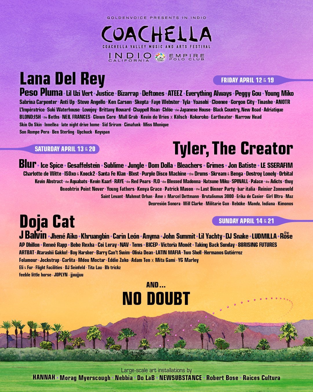 El festival Coachella 2024 revel� su line up.