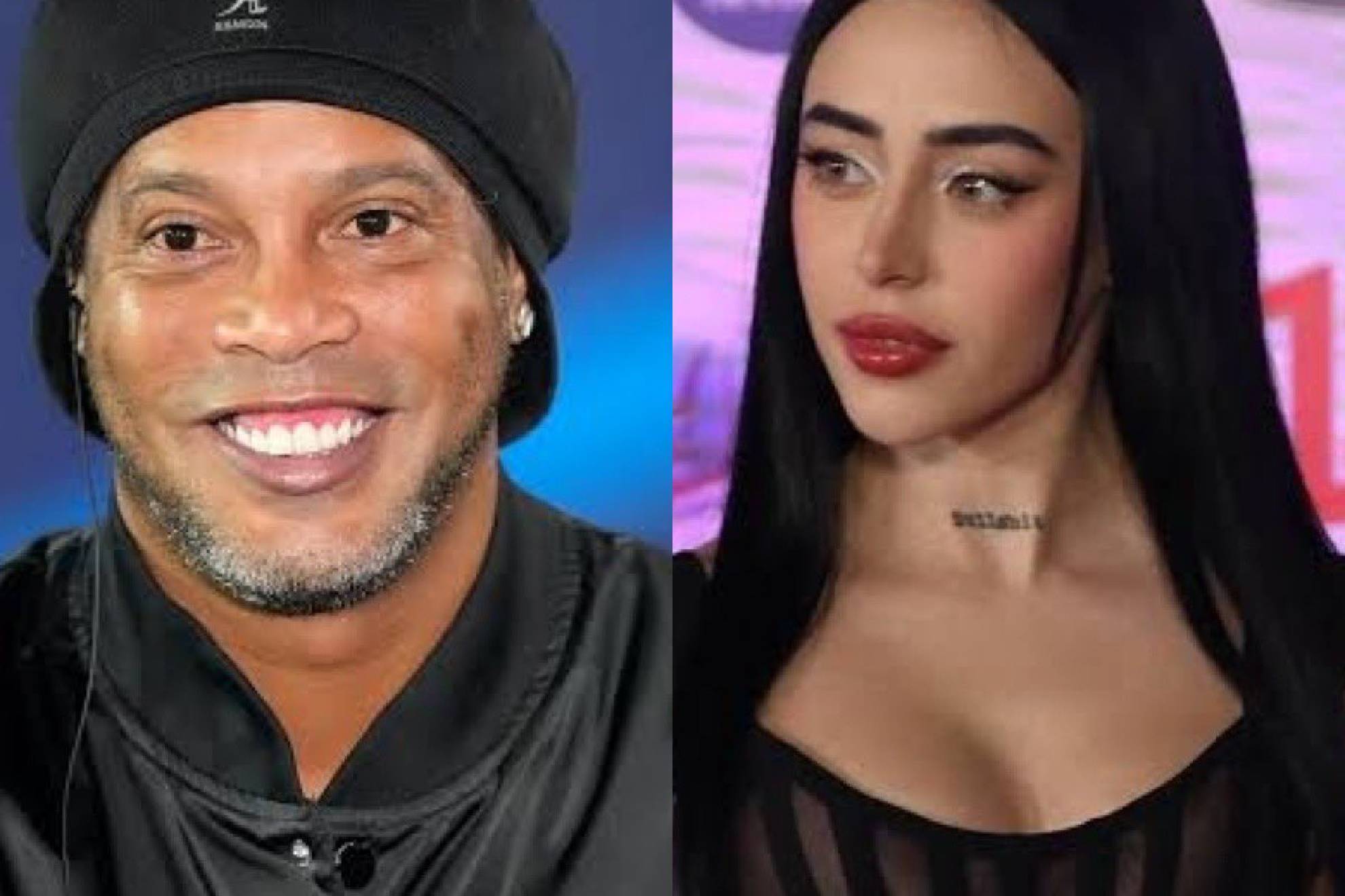 Ronaldinho pos� junto a Nicki Nicole en Miami.