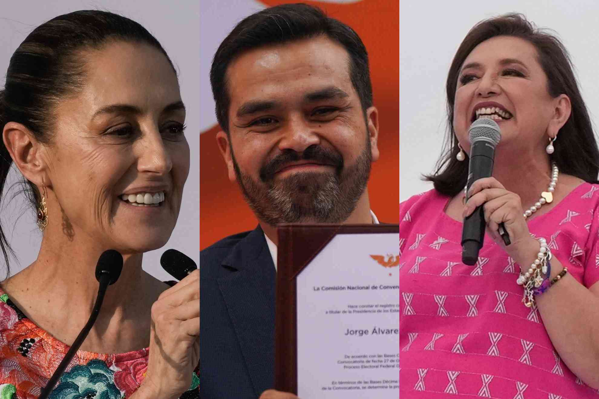 Claudia Sheinbaum, Jorge �lvarez M�ynez y X�chitl G�lvez.