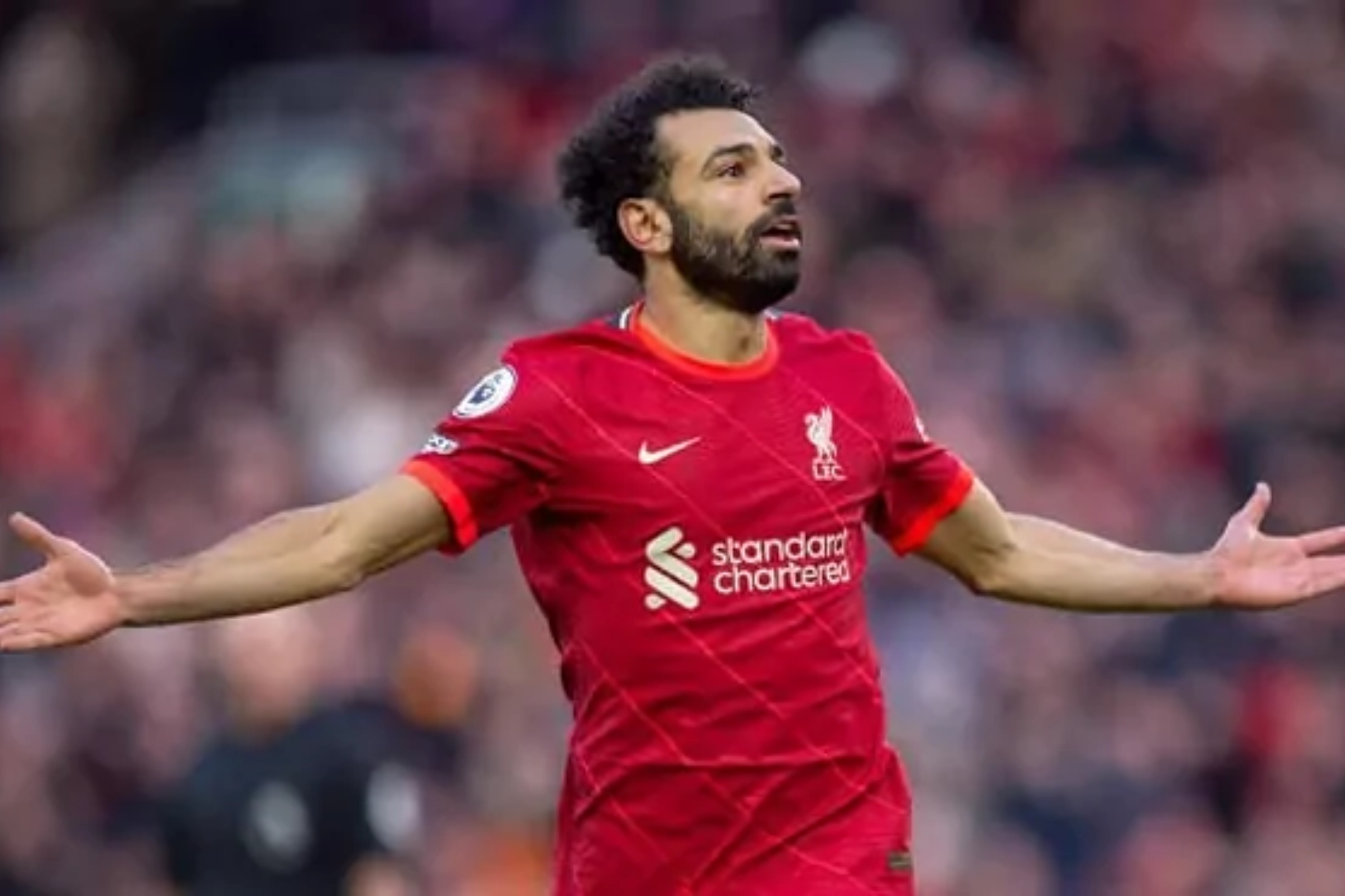 Salah, durante un partido con el Liverpool