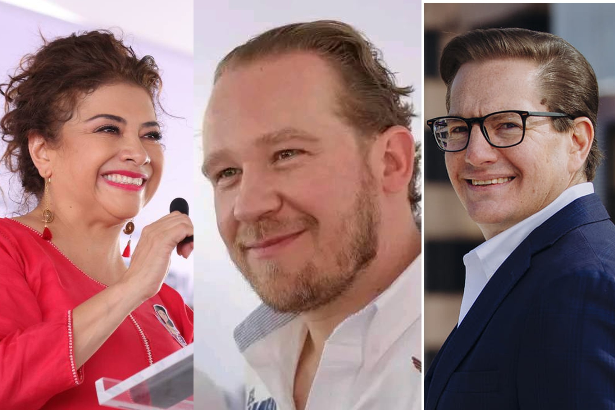 Clara Brugada, Santiago Taboada y Salomon Chertorivski son los candidatos y candidata en CDMX 2024