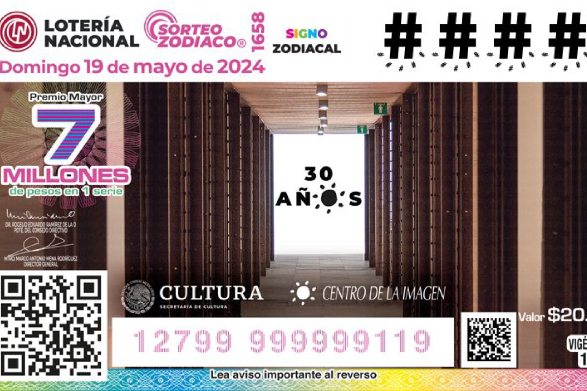 Billete conmemorativo del Sorteo Zodiaco 1658
