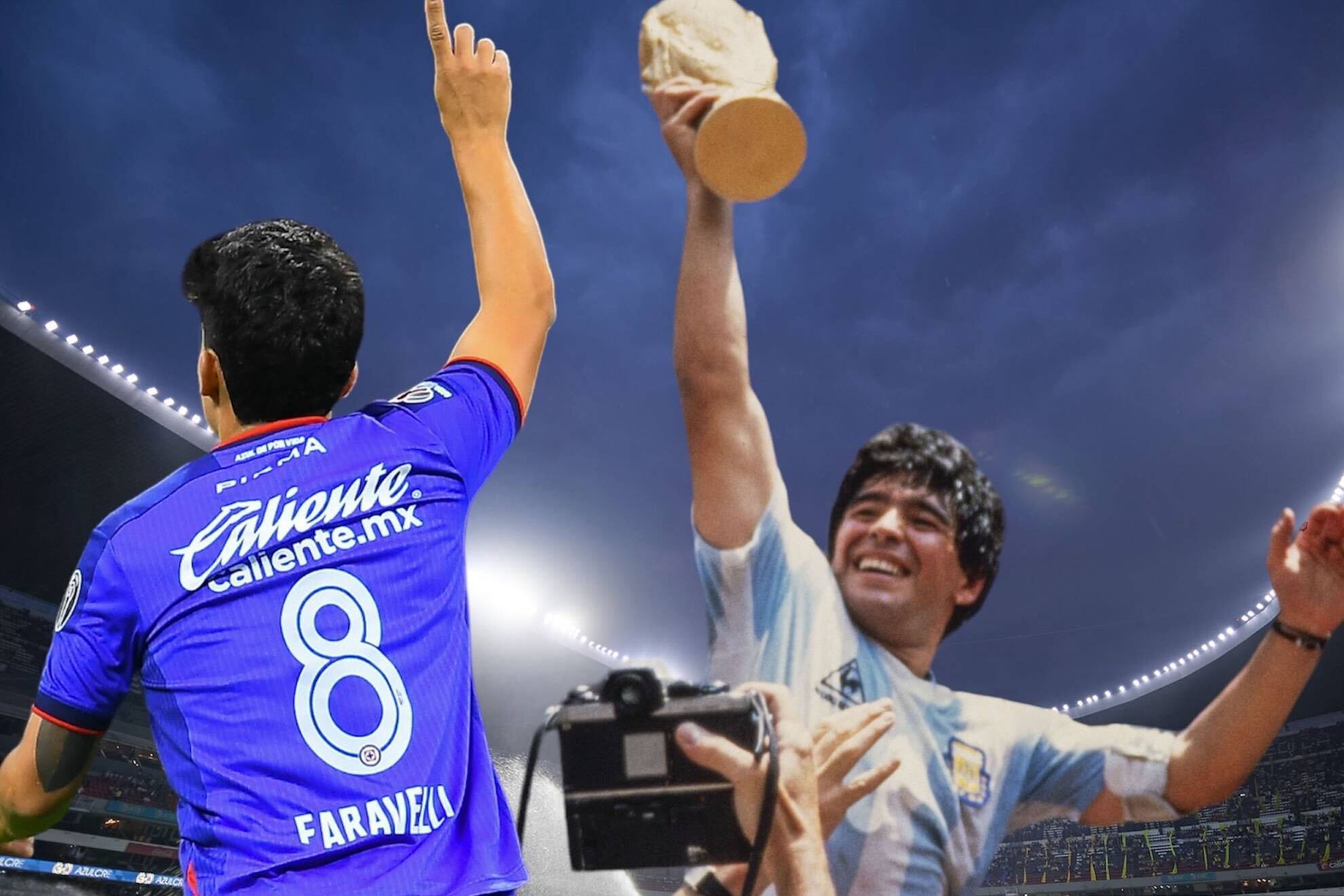 Lorenco Faravelli y Diego Armando Maradona.