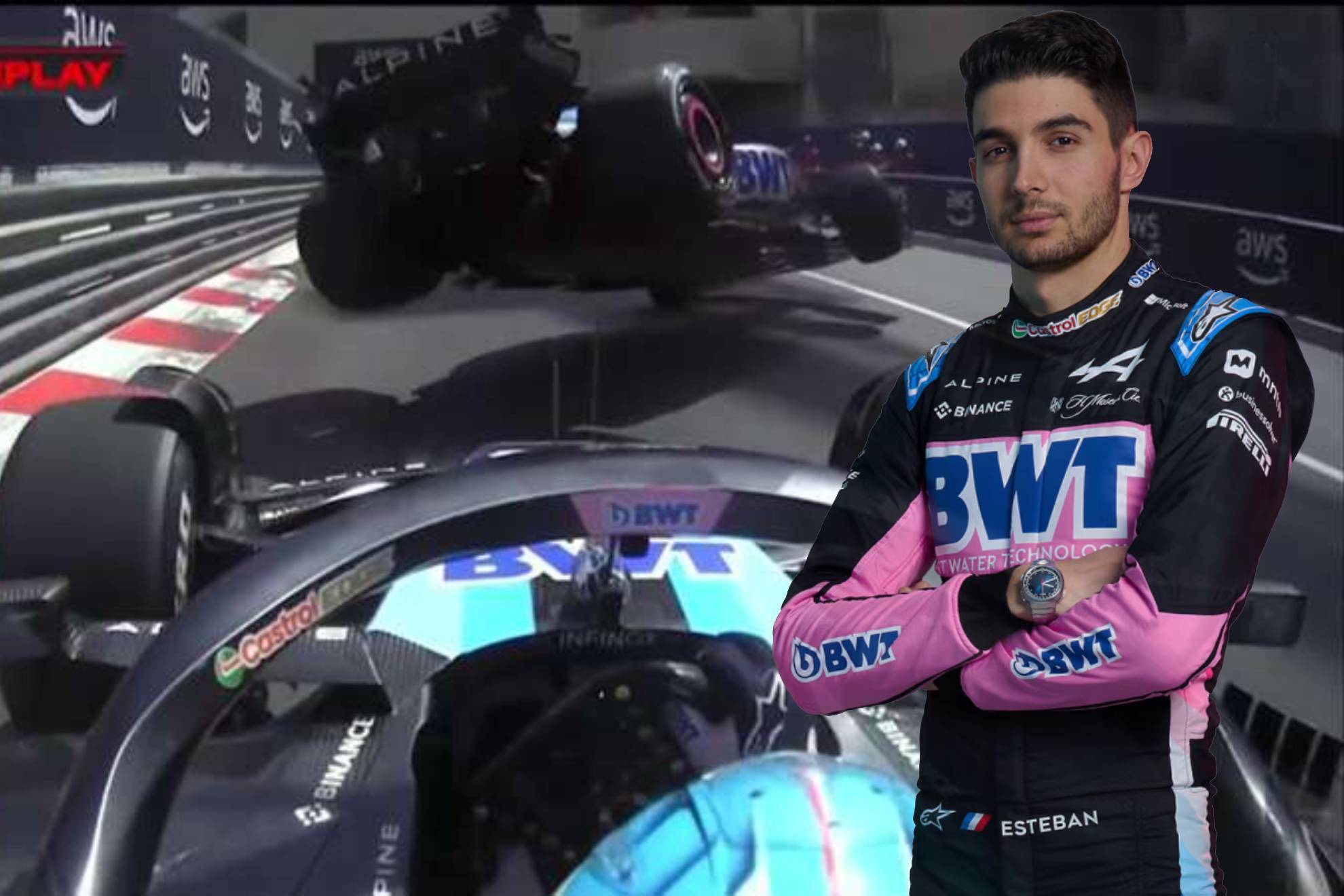 El monoplaza del franc�s termin� por los aires previo a entrar al t�nel