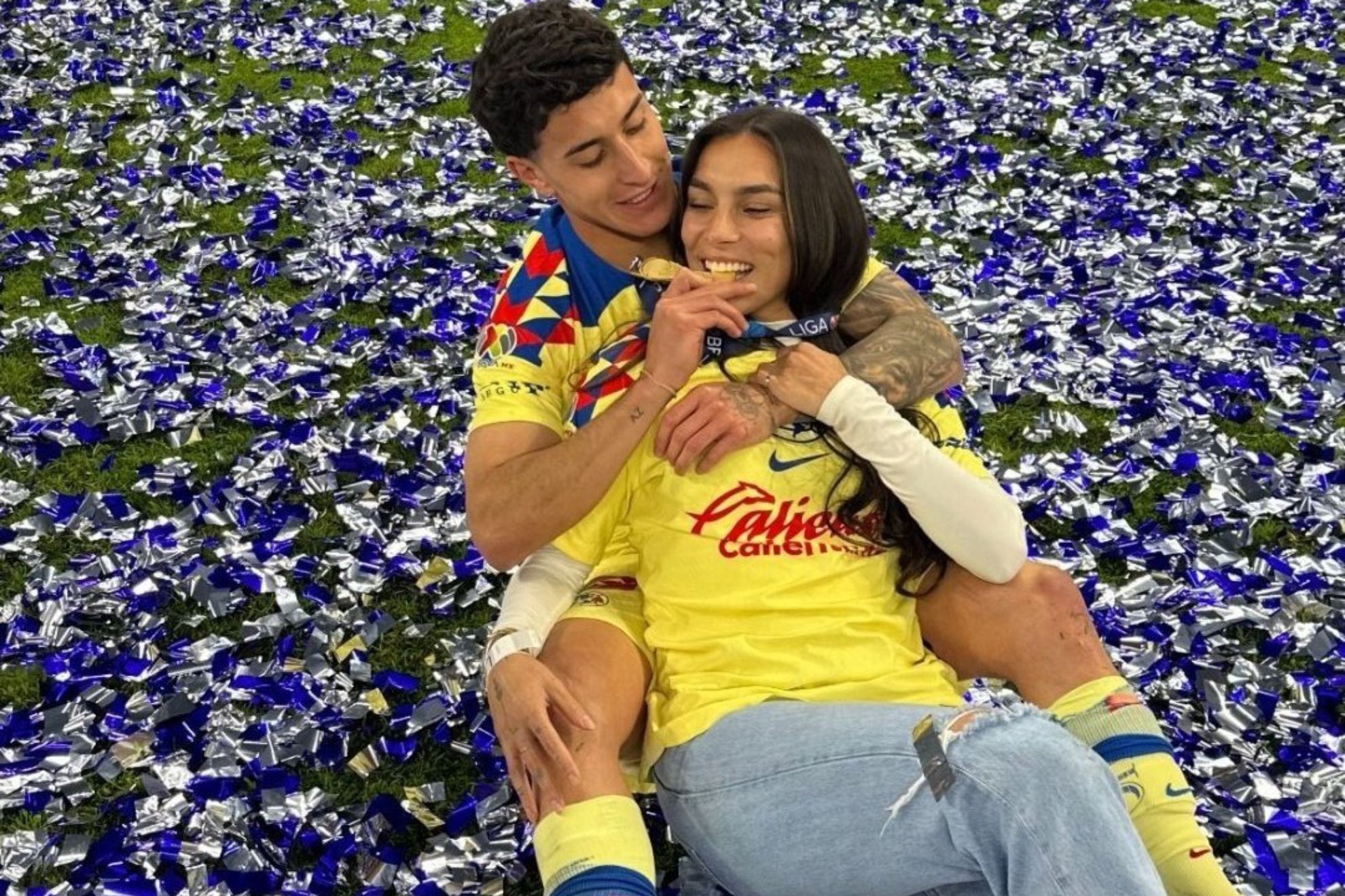 Alex Zendejas y Sabrina Enciso en el festejo del campeonato de ambos en la temporada pasada