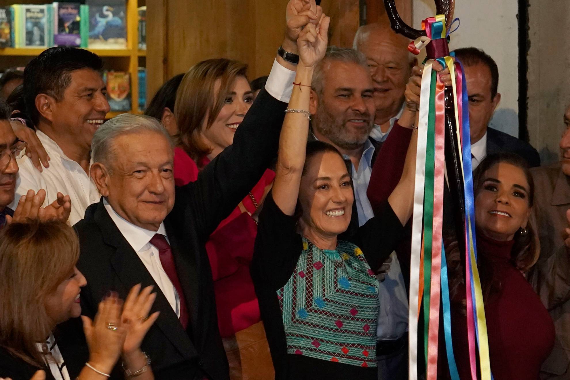 AMLO junto a Claudia Sheinbaum en evento de 2023