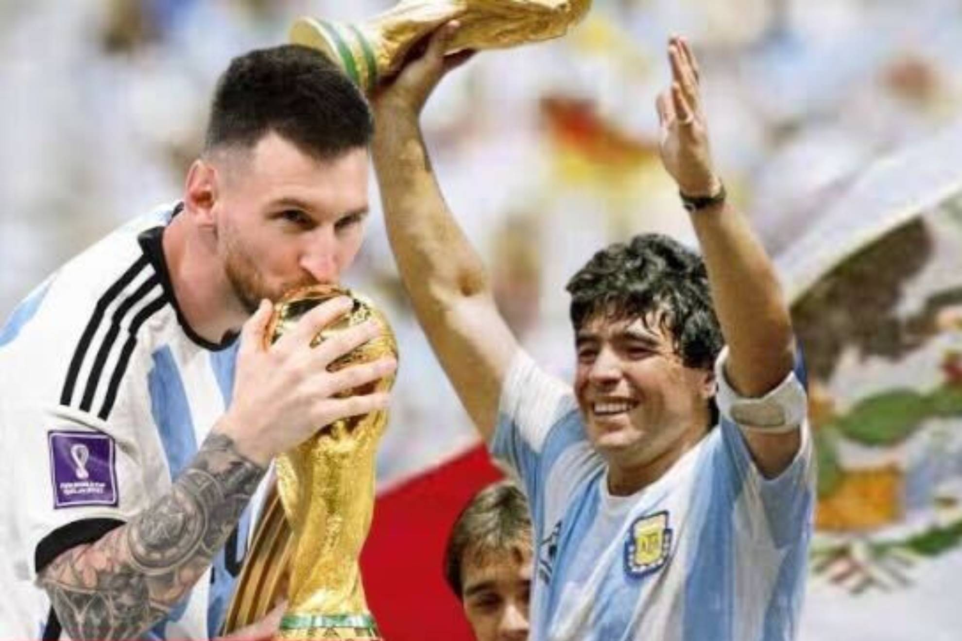 Lionel Messi y Diego Armando Maradona.