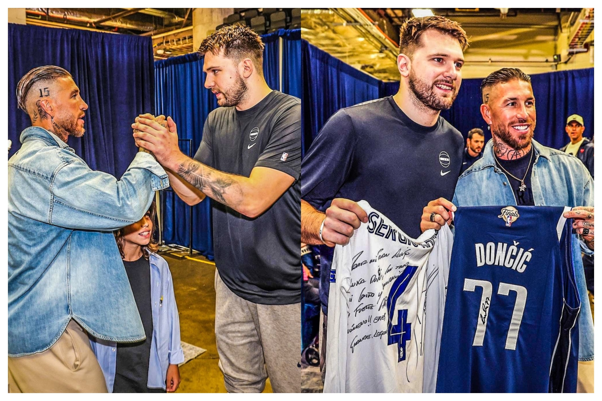 Abrazos, regalos, piropos... El emocionante reencuentro entre Sergio Ramos y Luka Doncic
