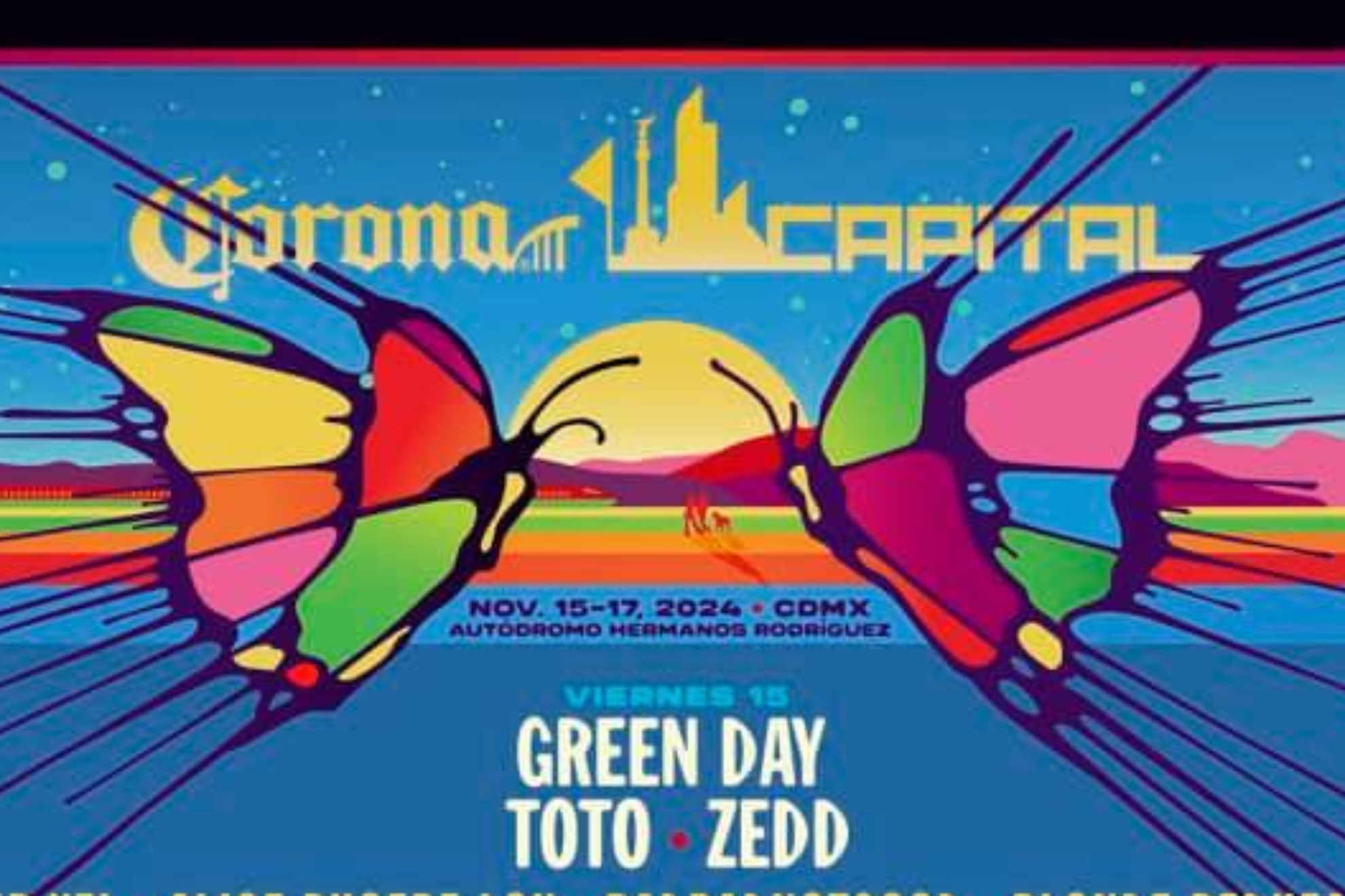 Probable dise�o de imagen de Corona Capital 2024.