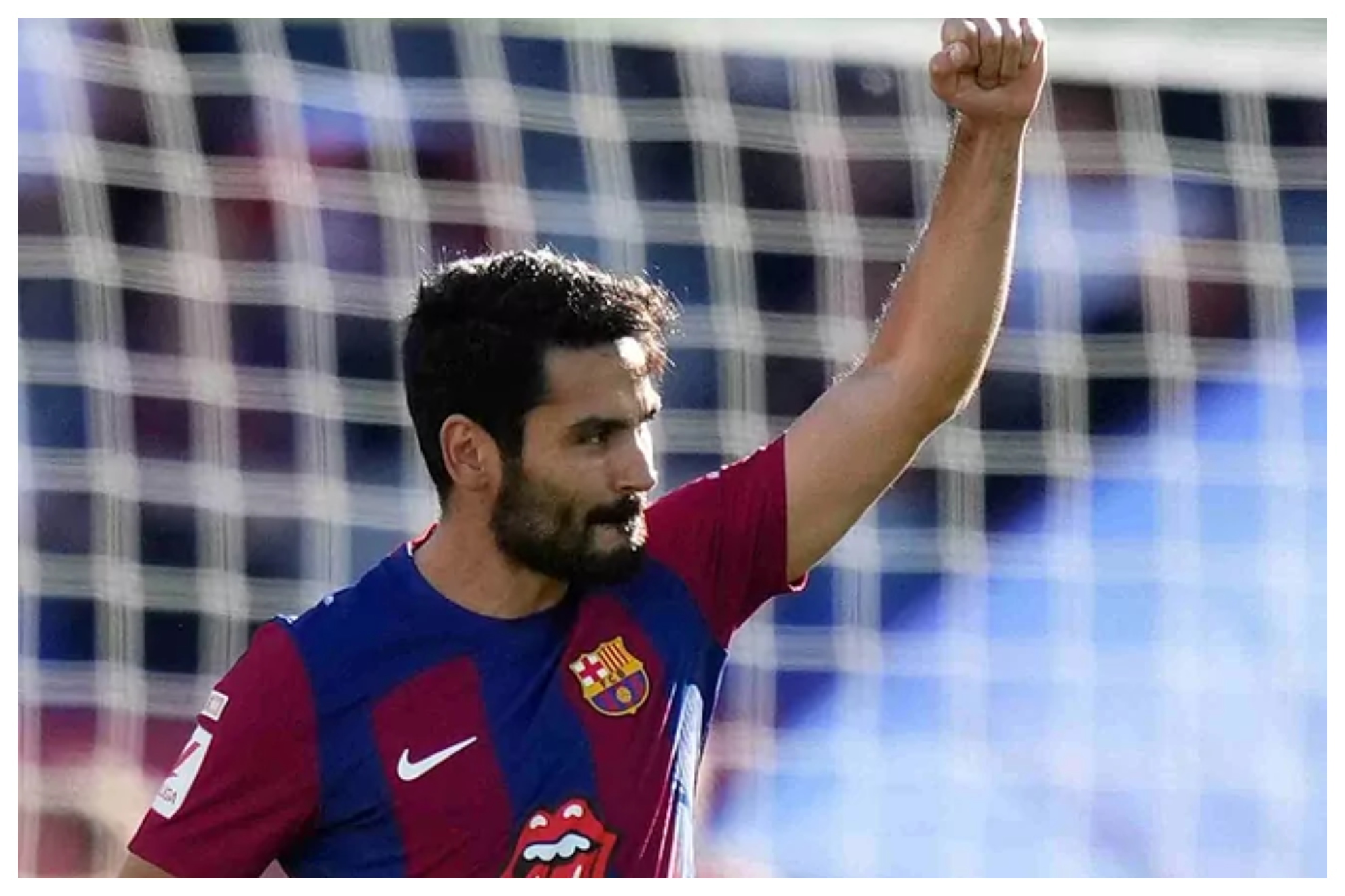 G�ndogan celebra un gol con el Barcelona