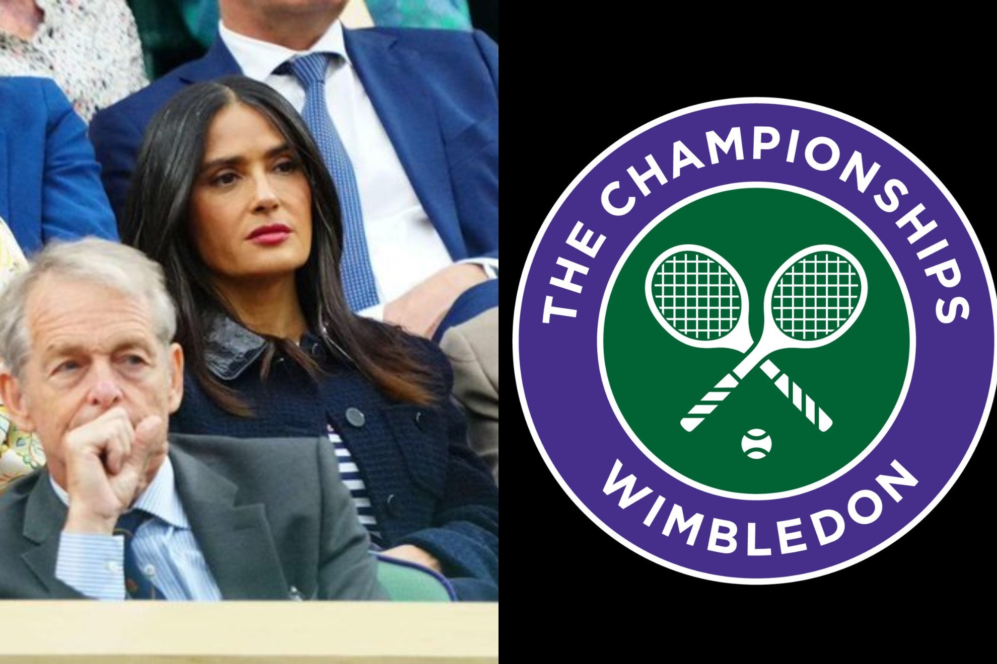 Salma Hayek destaca en Wimbledon para ver a Carlos Alcaraz y a Jannik Sinner