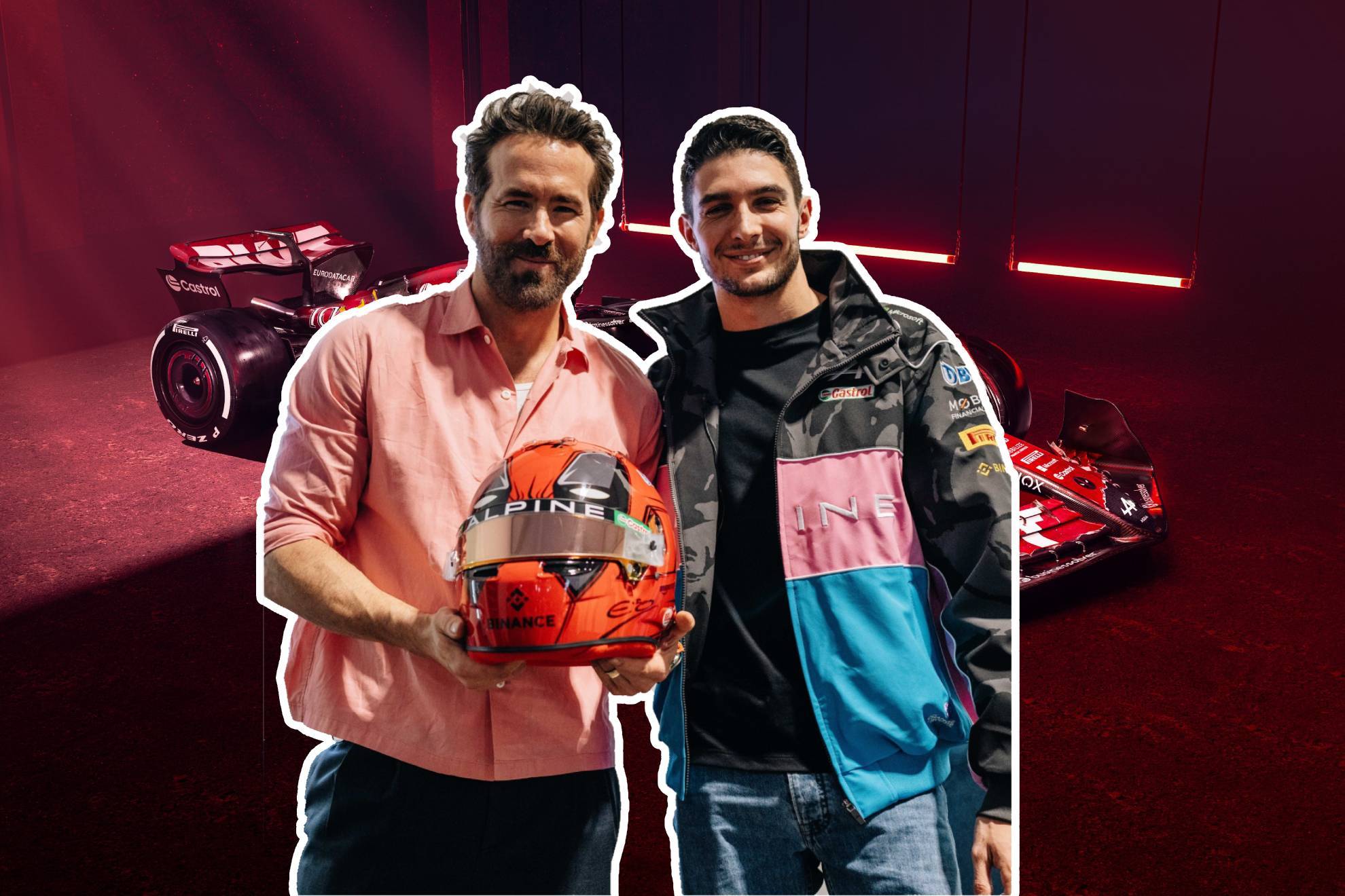 Ryan Reynolds junto a Esteban Ocon en la presentaci�n del dise�o