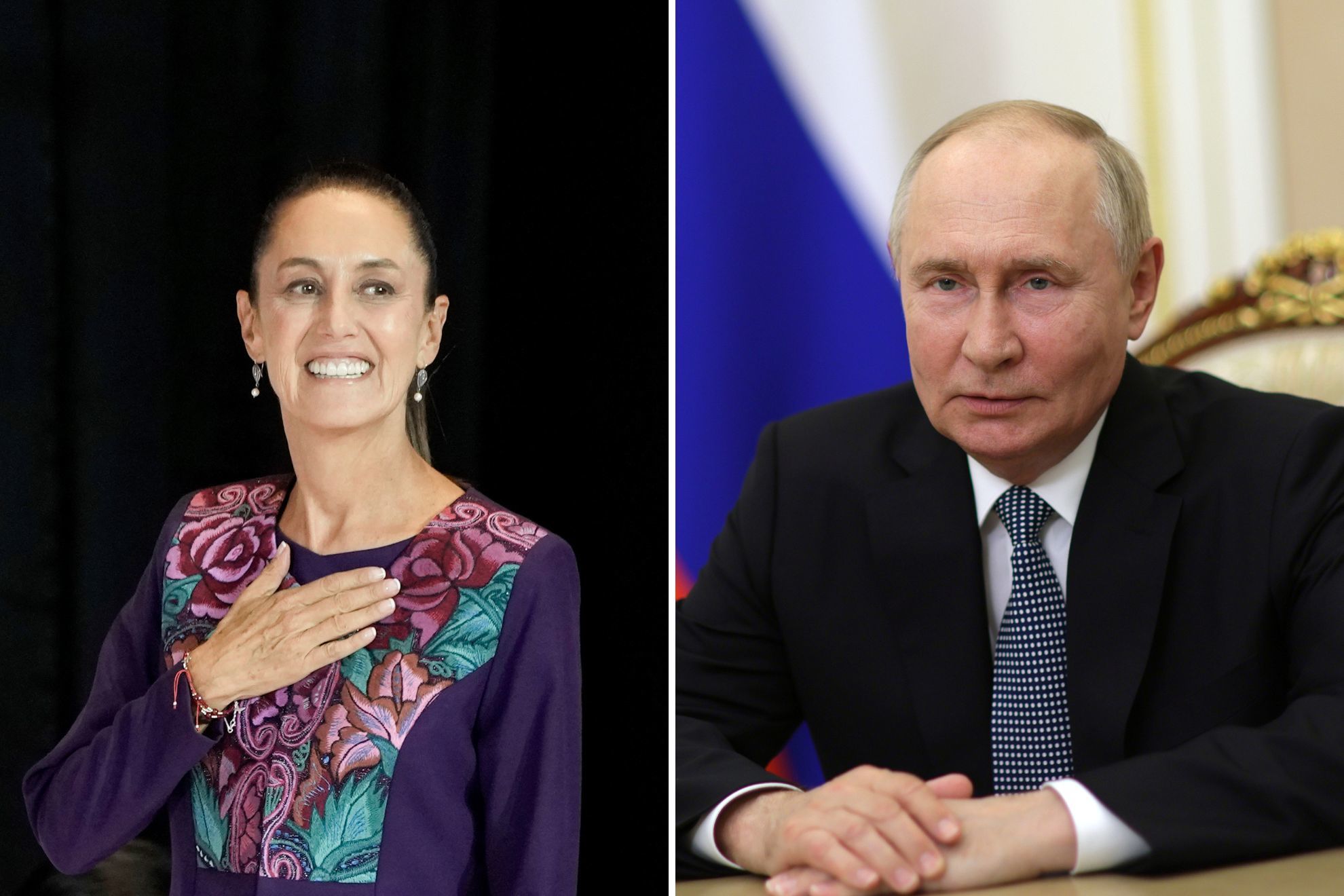 Claudia Sheinbaum y Vladimir Putin