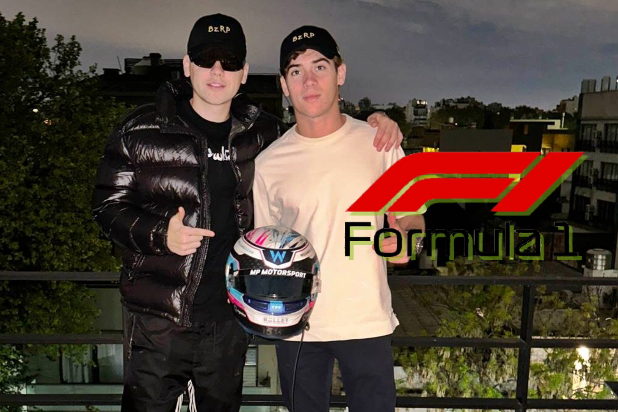 Gonzalo Juli�n Conde Bizarrap y Franco Colapinto.