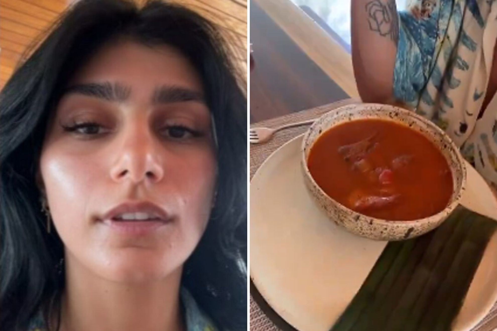 Mia Khalifa comiendo menudo