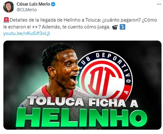 Liga MX 2024: Toluca 'vacía' la cartera por Helinho, el reemplazo de ...