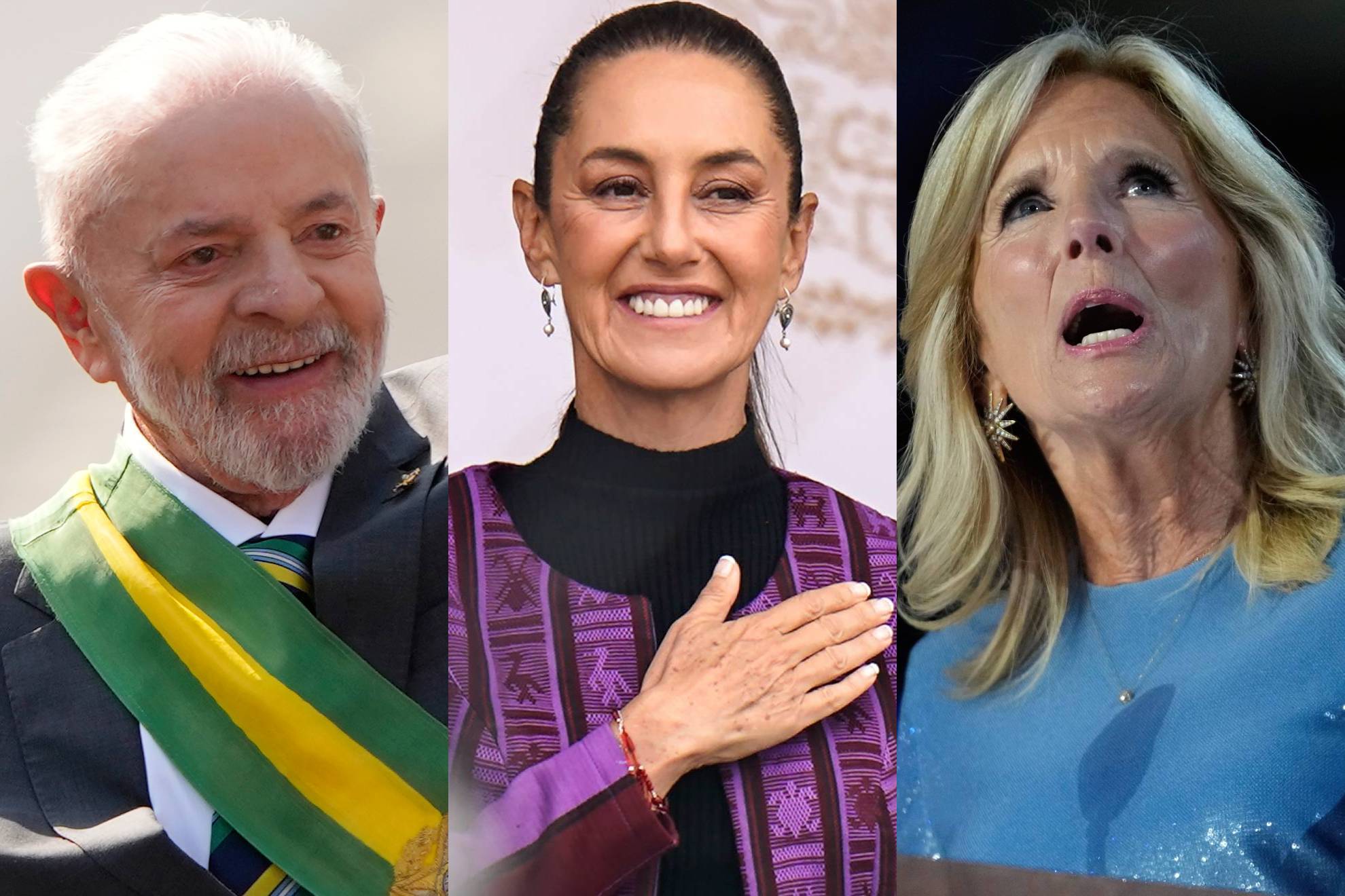 Luiz In�cio Lula da Silva, Claudia Sheinbaum y Jill Biden.