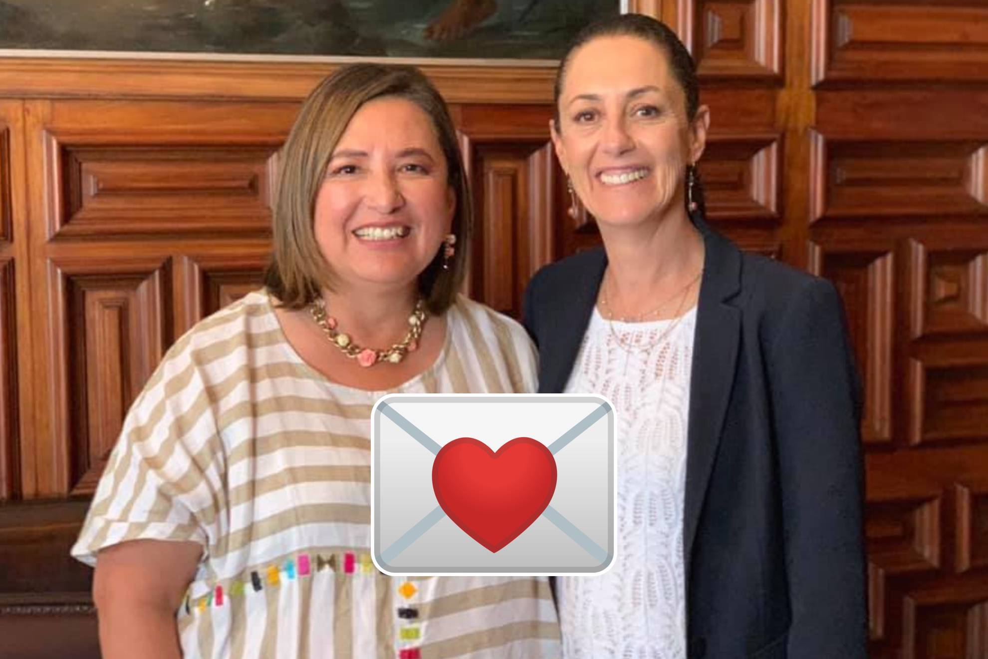 X�chitl G�lvez y Claudia Sheinbaum durante una reuni�n en 2019