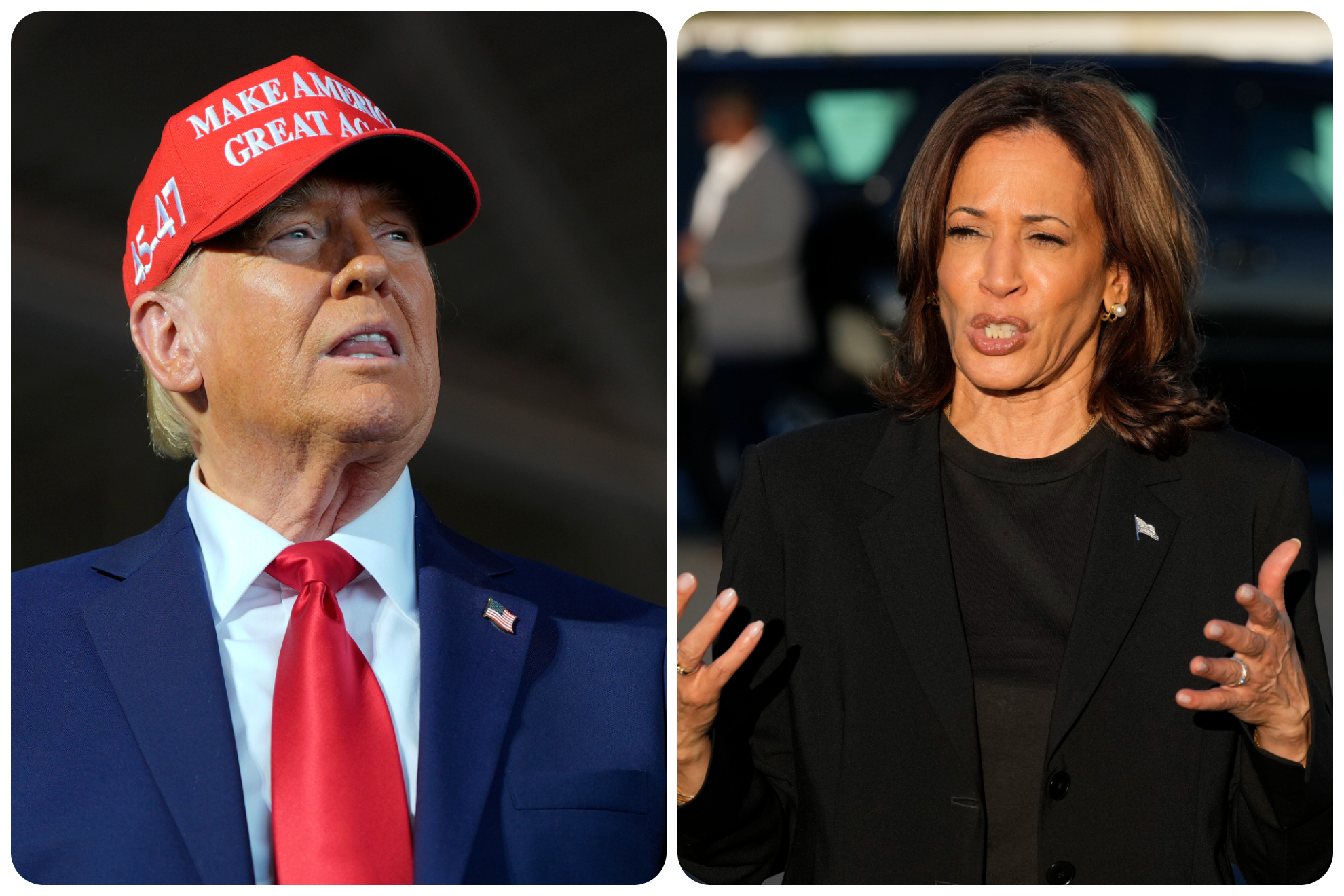 Donald Trump y Kamala Harris son los candidatos a la presidencia en USA.