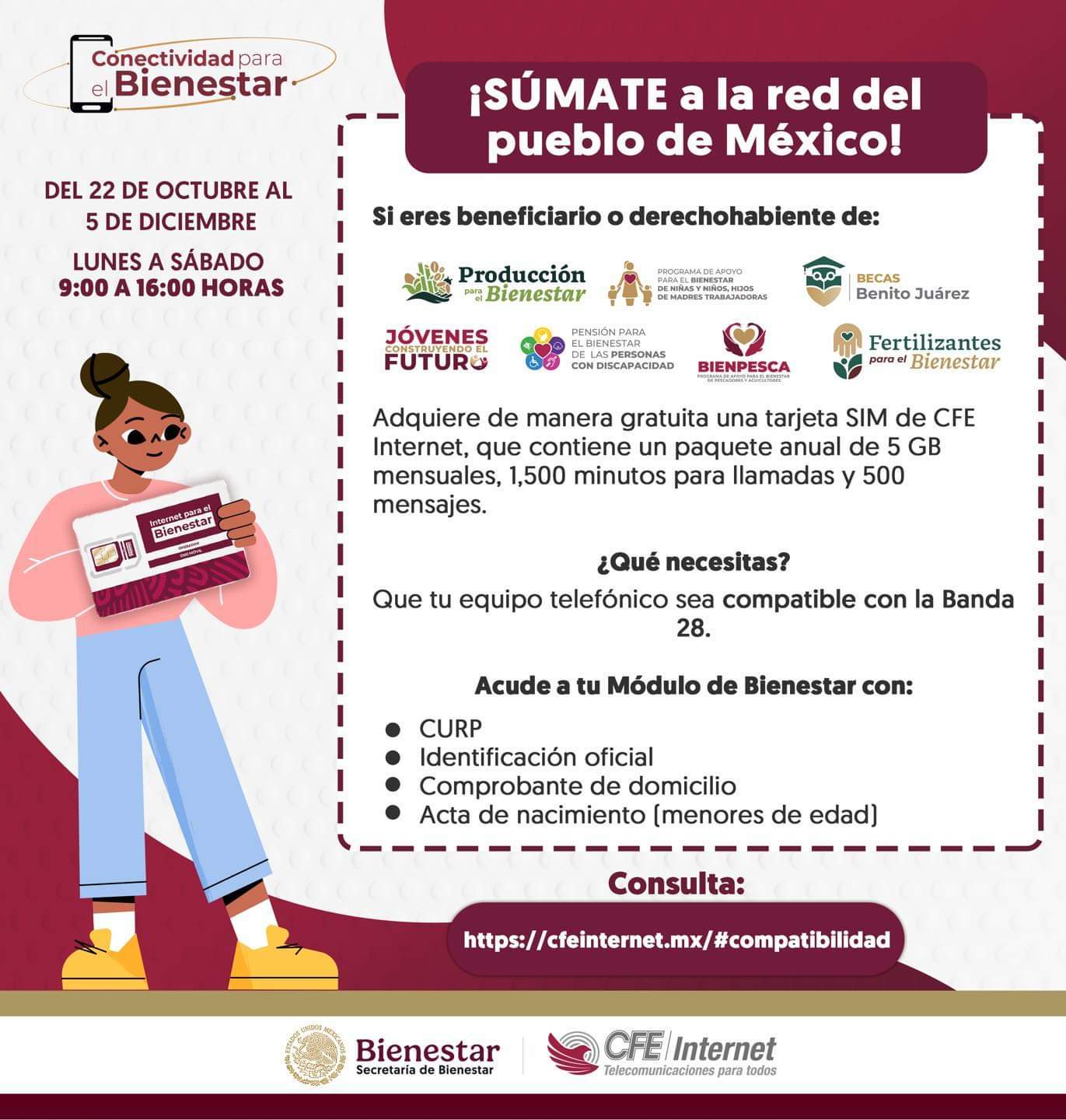 Secretar�a del Bienestar invita a sumarse a servicio