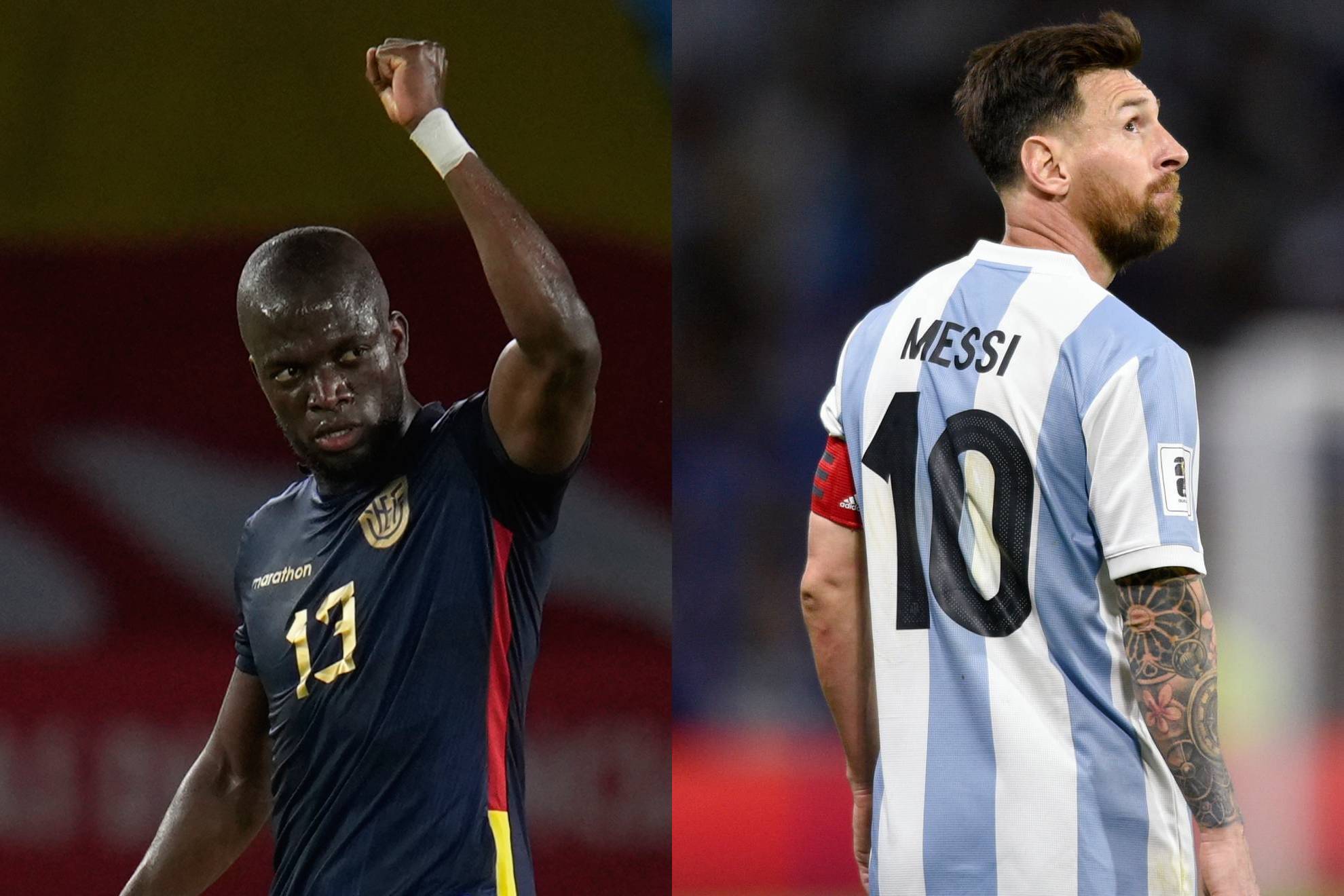 Enner Valencia y Lionel Messi.