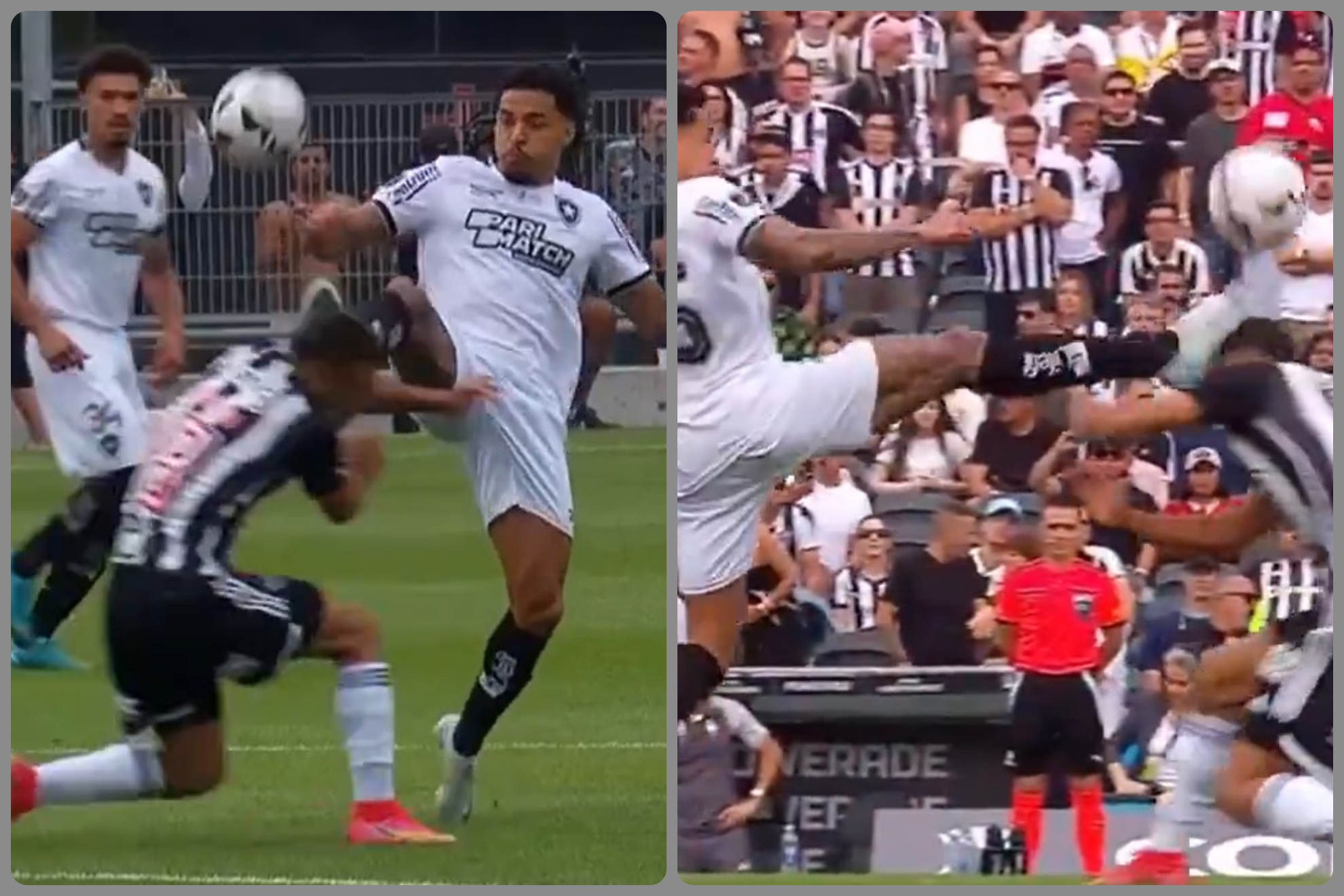 Gregore cometi� esta imprudente entrada al inicio del partido.