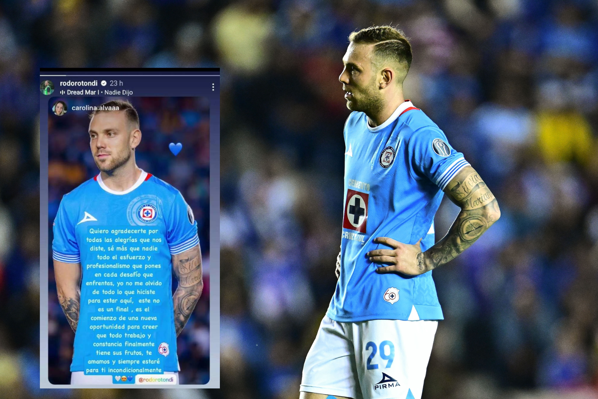 La esposa de Rotondi da la cara por su marido tras ser se�alado por el KO de Cruz Azul