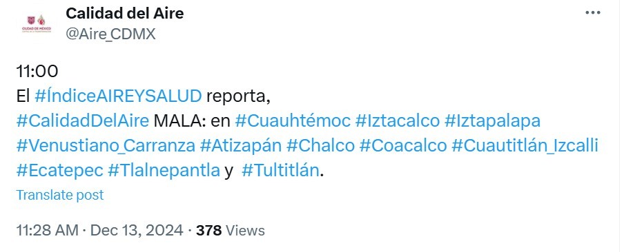 Reporte del viernes 13 de diciembre 2024