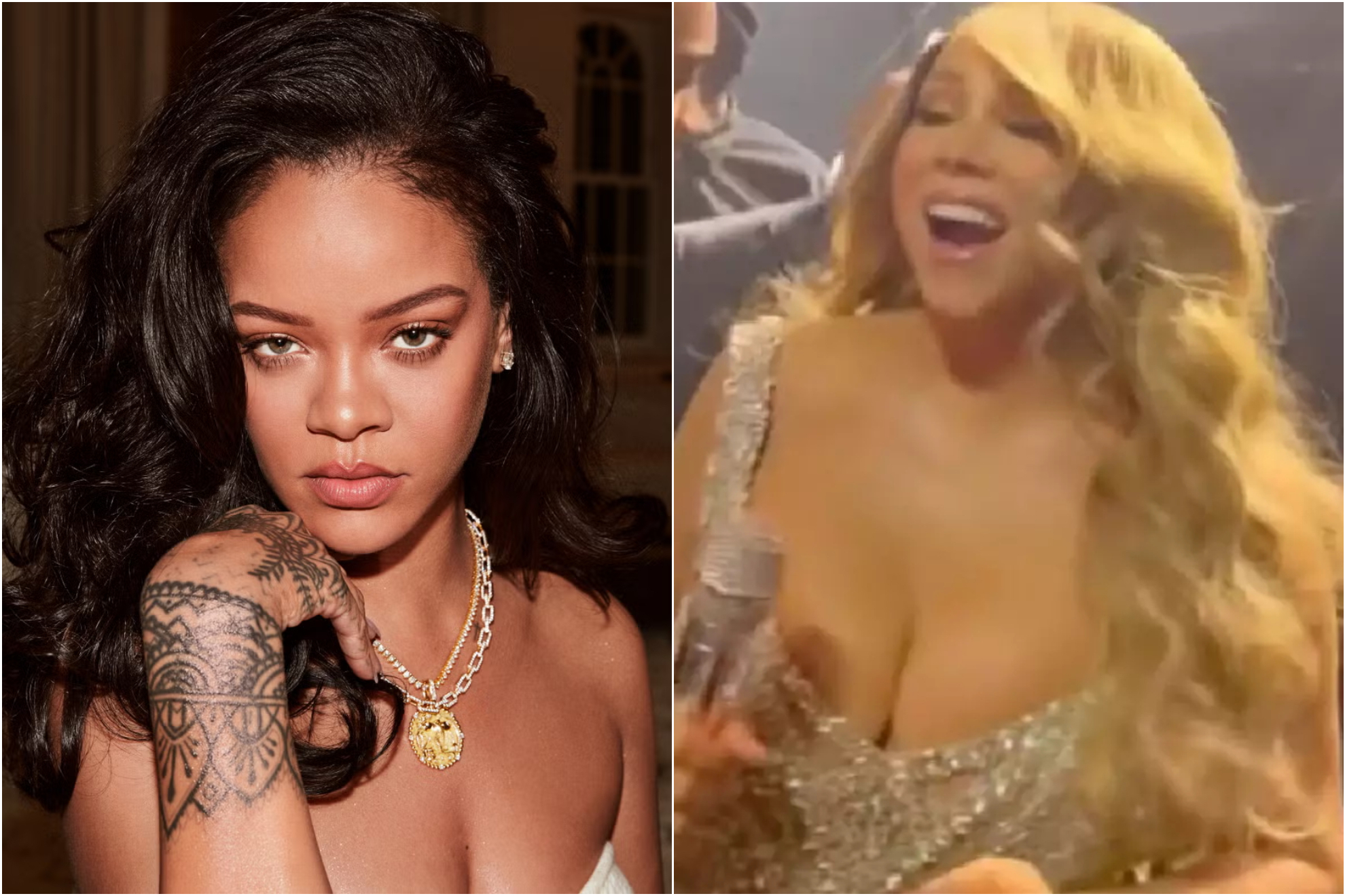 Rihanna y Carey se encontraron en Brooklyn durante un especial navide�o.