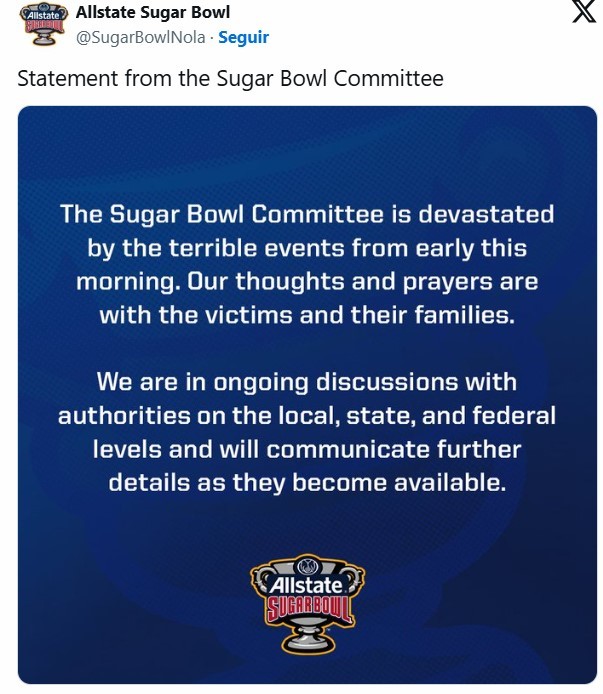 Sugar Bowl queda suspendido