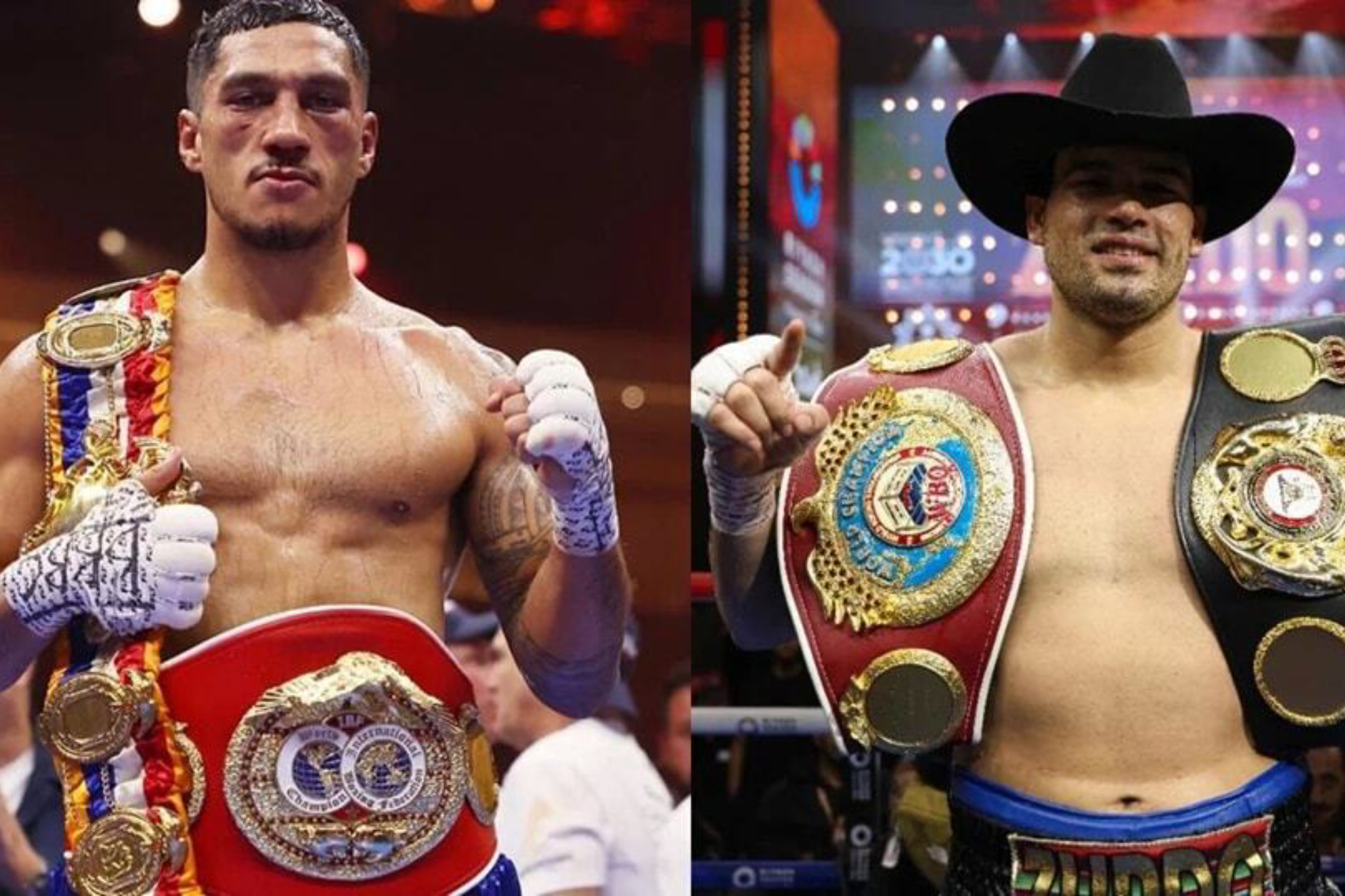 Jai Opetaia (Izq.) est� dispuesto a unificar t�tulos con el mexicano Gilberto Zurdo Ram�rez (Der.)