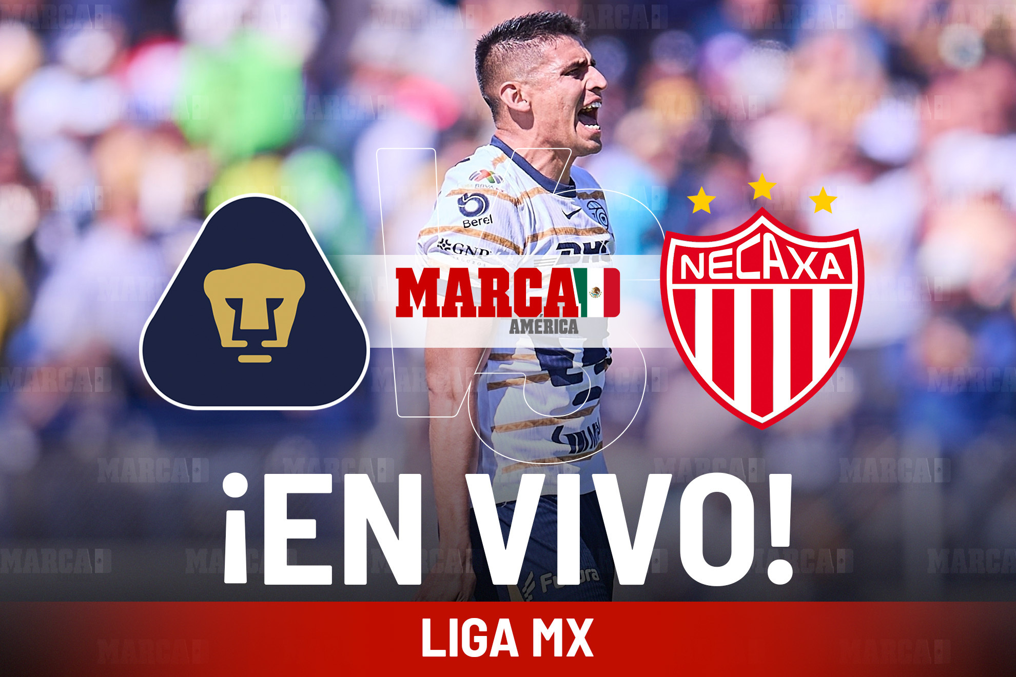 Juego de Pumas vs Necaxa hoy EN VIVO Online. Partido de Liga MX 2025