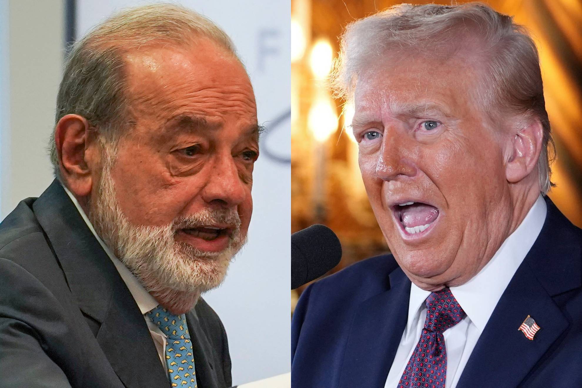 Carlos Slim y Donald Trump.