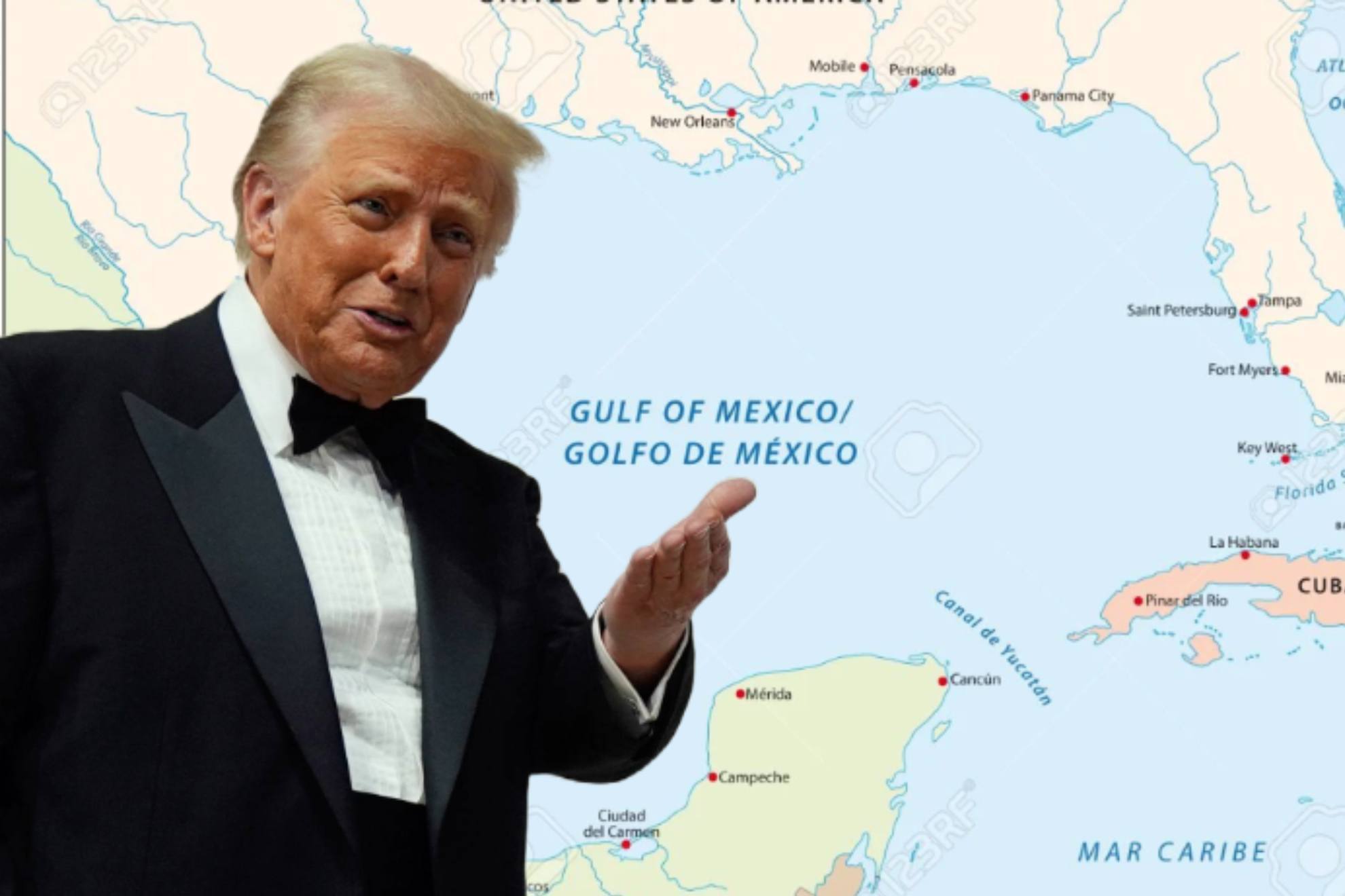 Donald Trump aseguro que cambiar� el nombre del Golfo de M�xico por Golfo de Am�rica