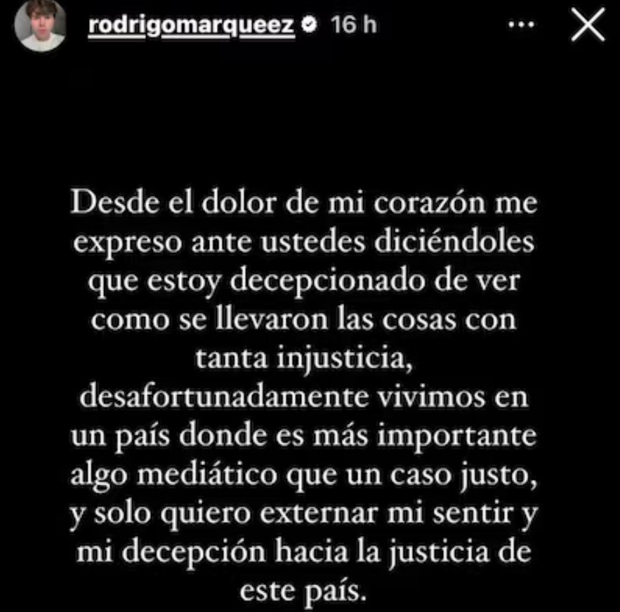 Hermano de influencer se declara decepcionado del dictamen