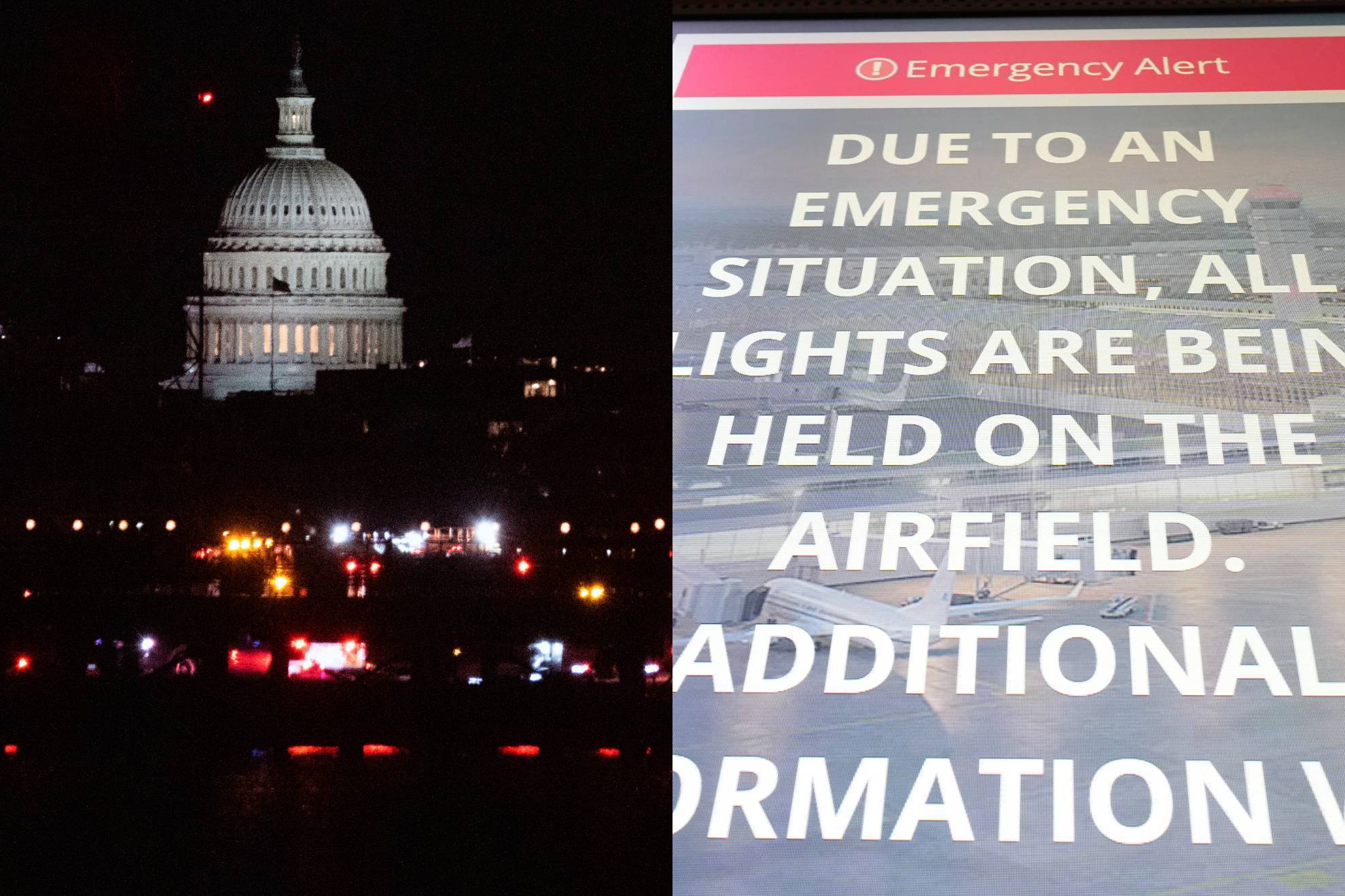 Helic�ptero choca contra un avi�n de pasajeros bombardier de American Airlines cerca de aeropuerto en Washington.