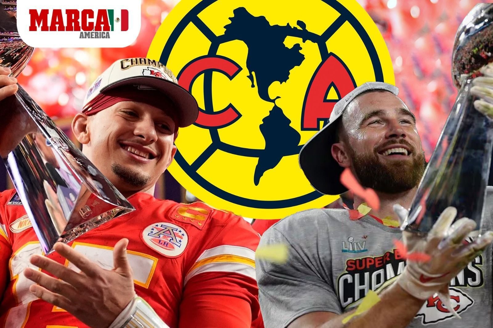 Patrick Mahomes y Travis Kelce.