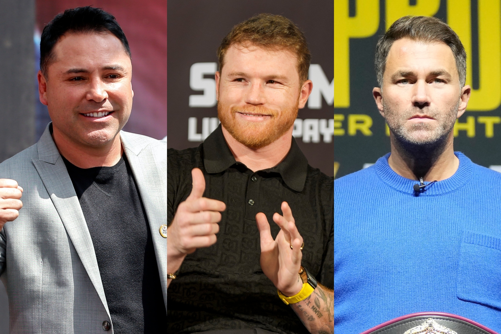Canelo �lvarez, Oscar de la Hoya y Eddie Hearn