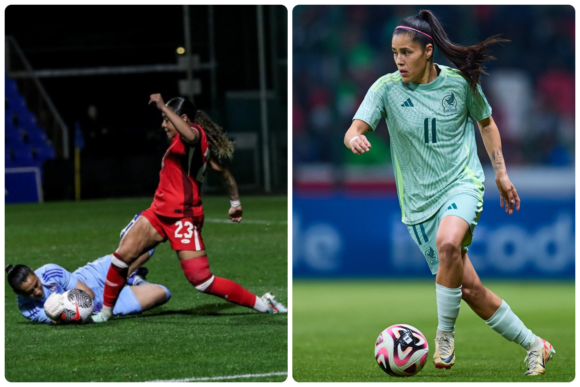 M�xico jug� m�s de 50 minutos con 10 jugadoras por la roja de Mej�a.