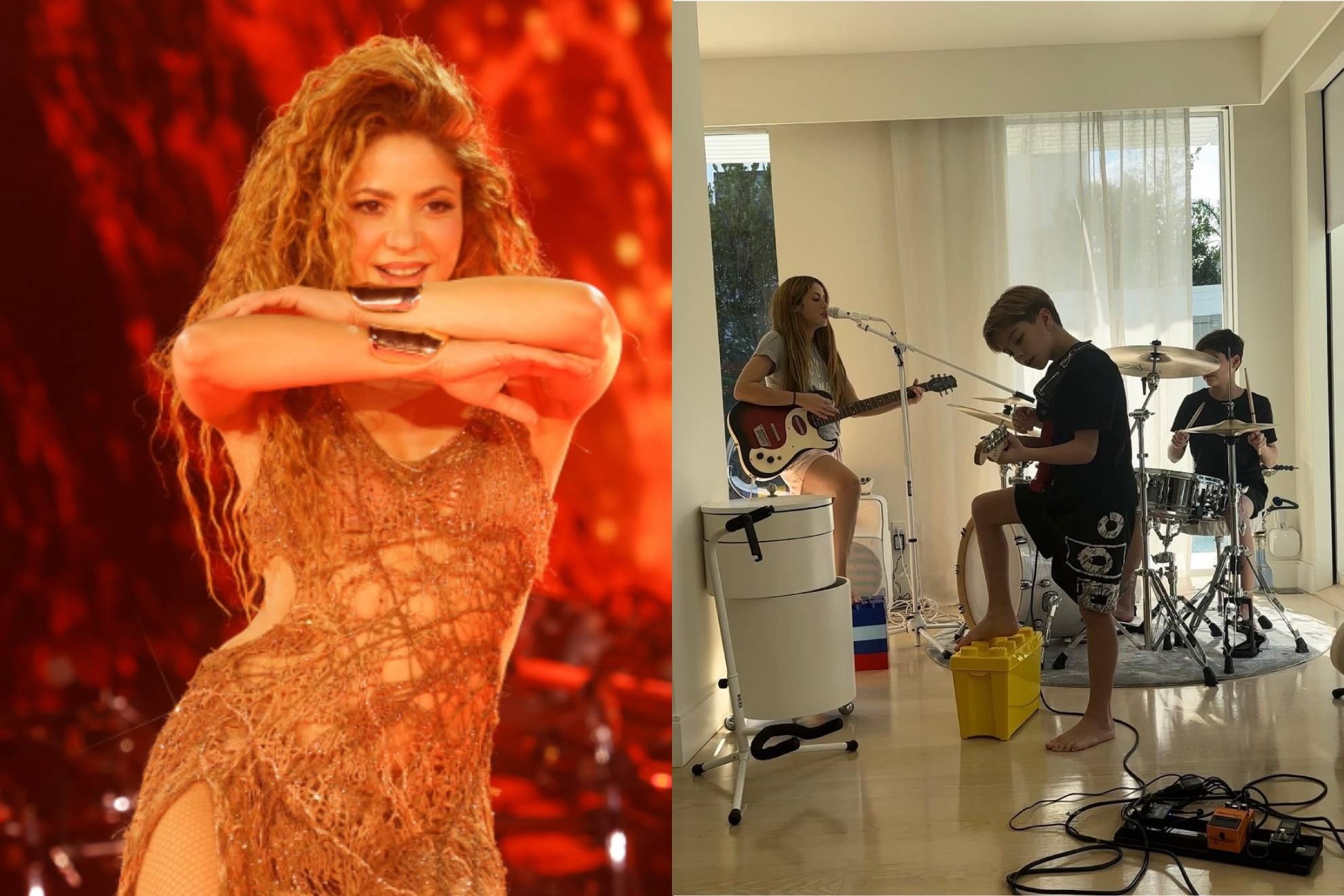 Shakira con sus hijos Milan y Sasha