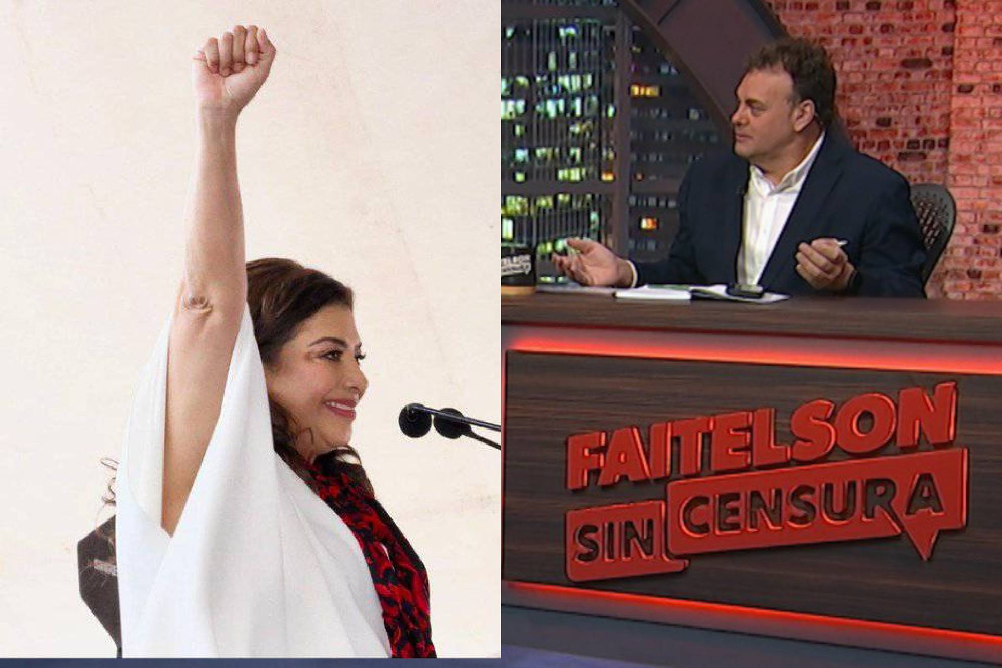 Clara Brugada y David Faitelson.