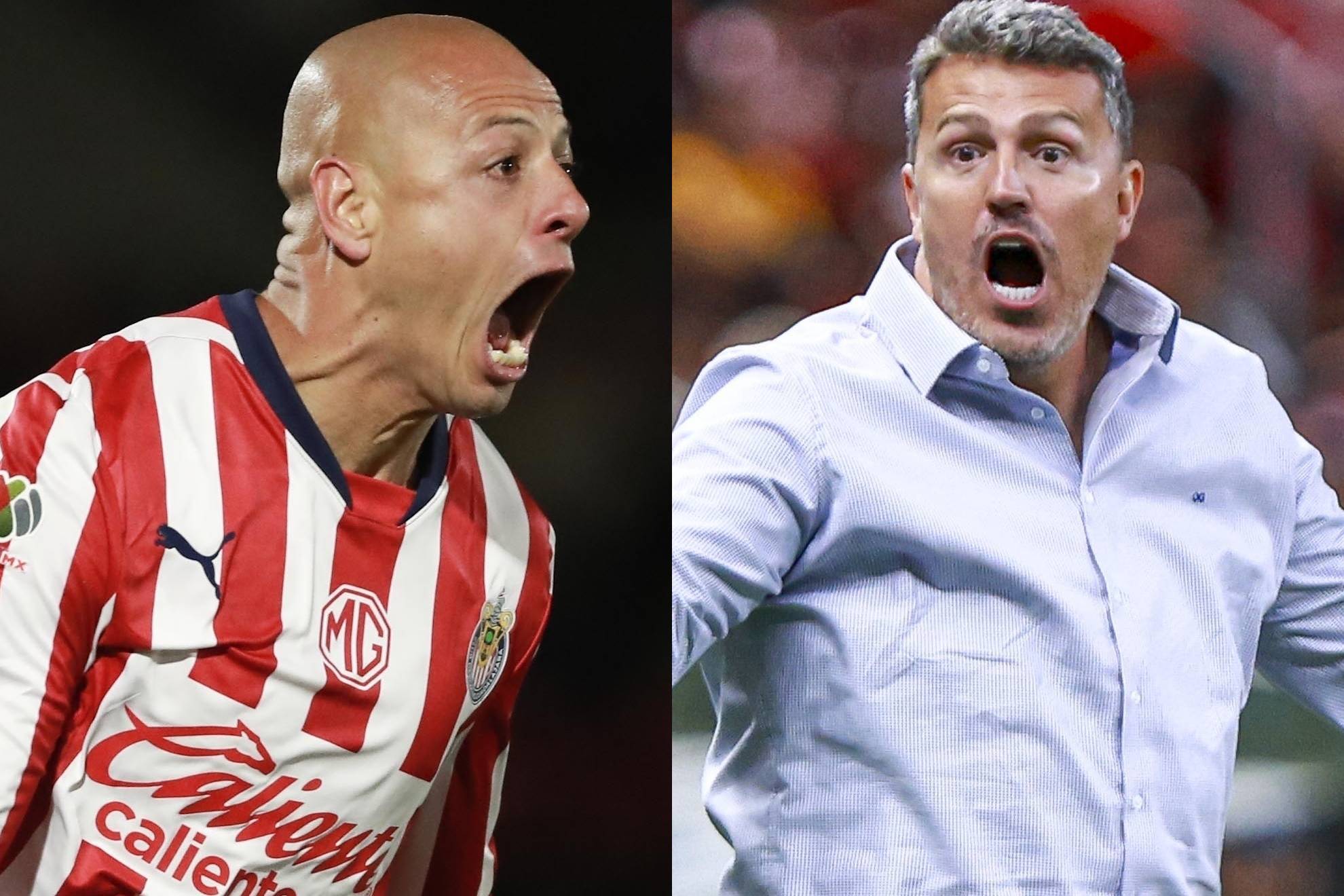 Chicharito Hern�ndez y �scar Garc�a.