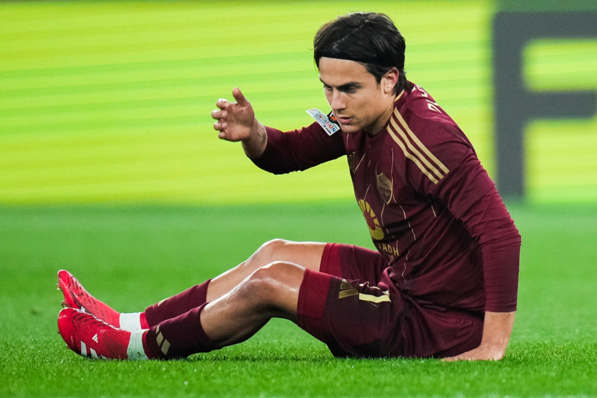 Dybala, durante un partido con la Roma